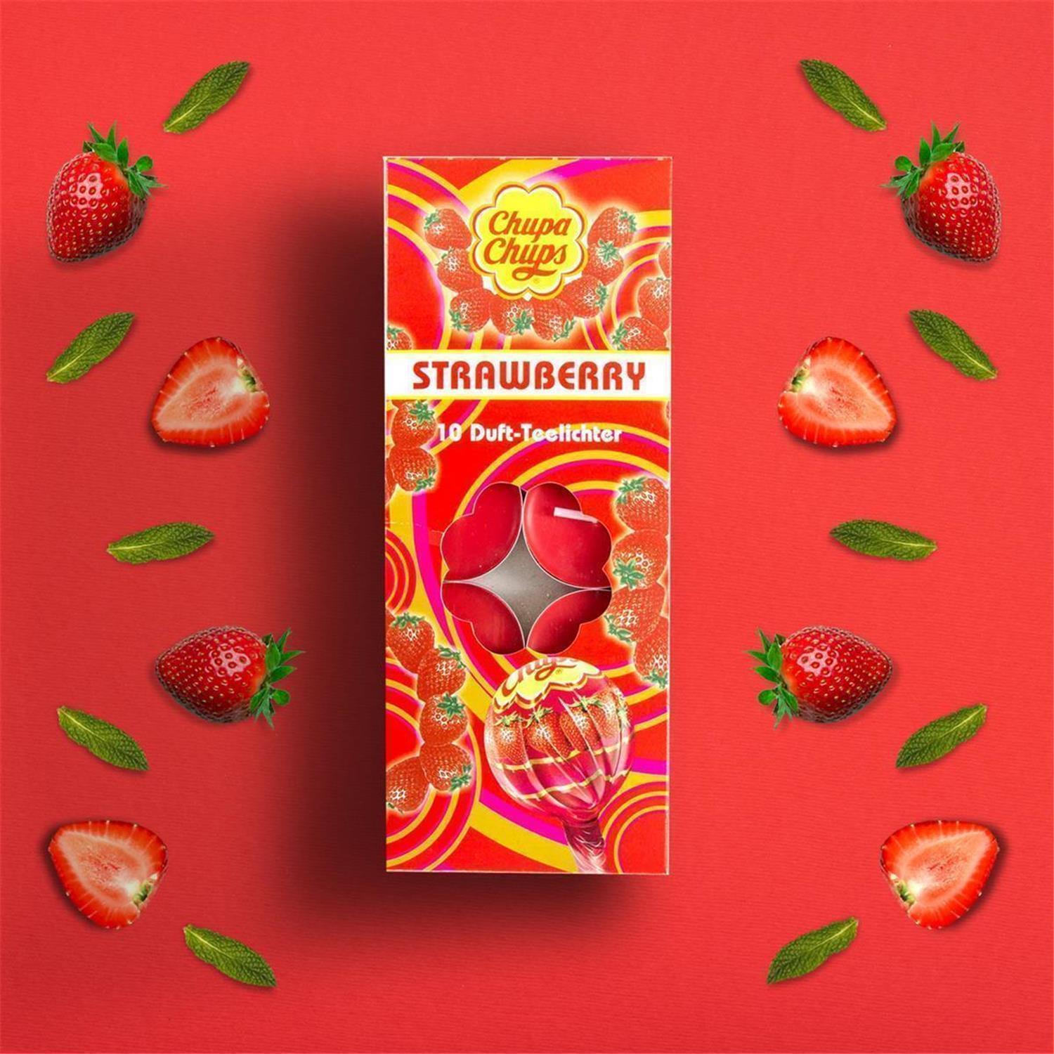 4er Set Chupa Chups Teelichter je 1x Cherry-Strawberry-Lime-Cream 3