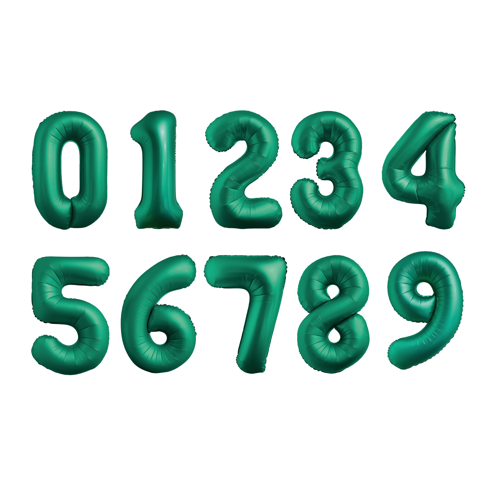 Folienballons Zahlenballon matt grün 100 cm Zahl 0-9