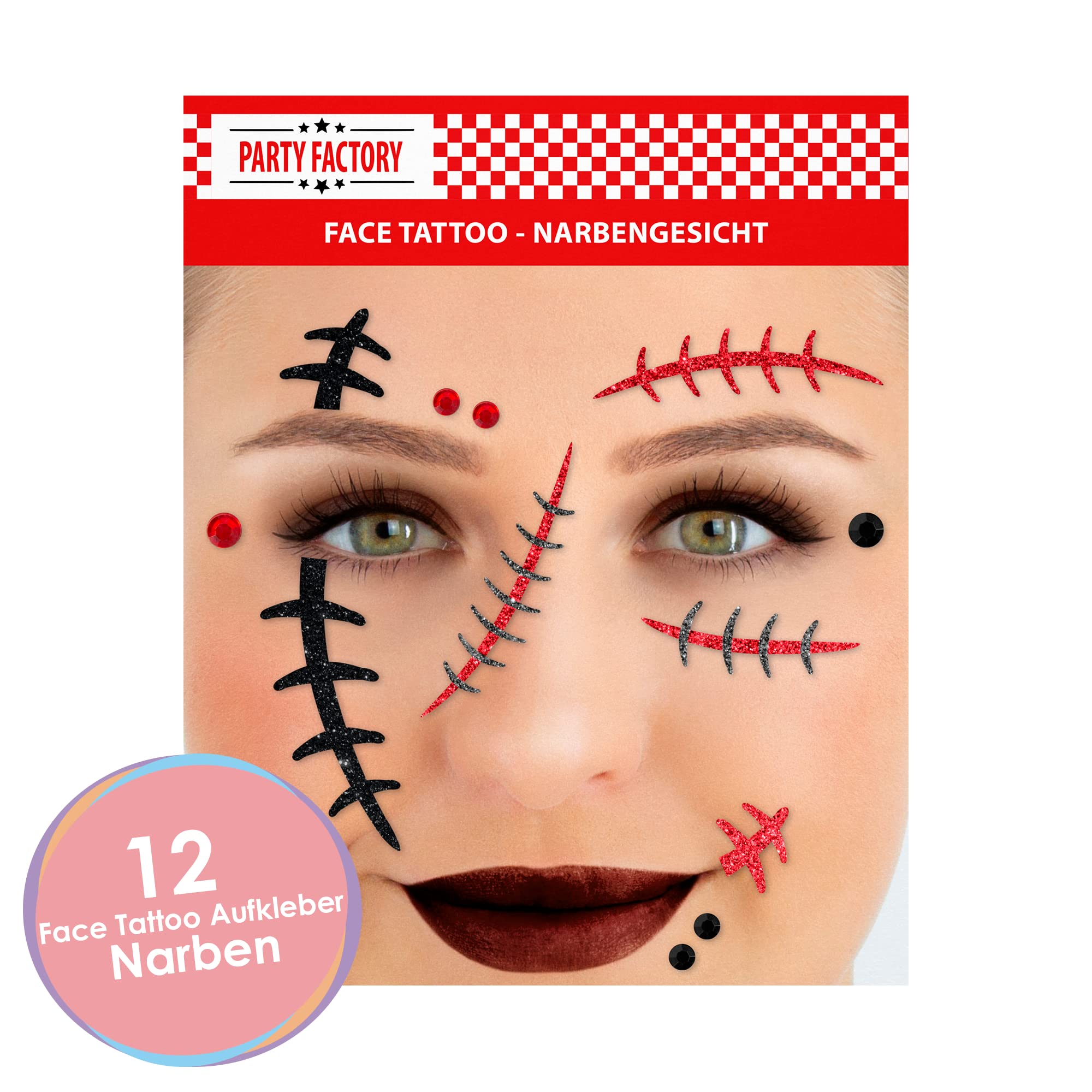 Glitter Face Tattoo - Narbengesicht 2