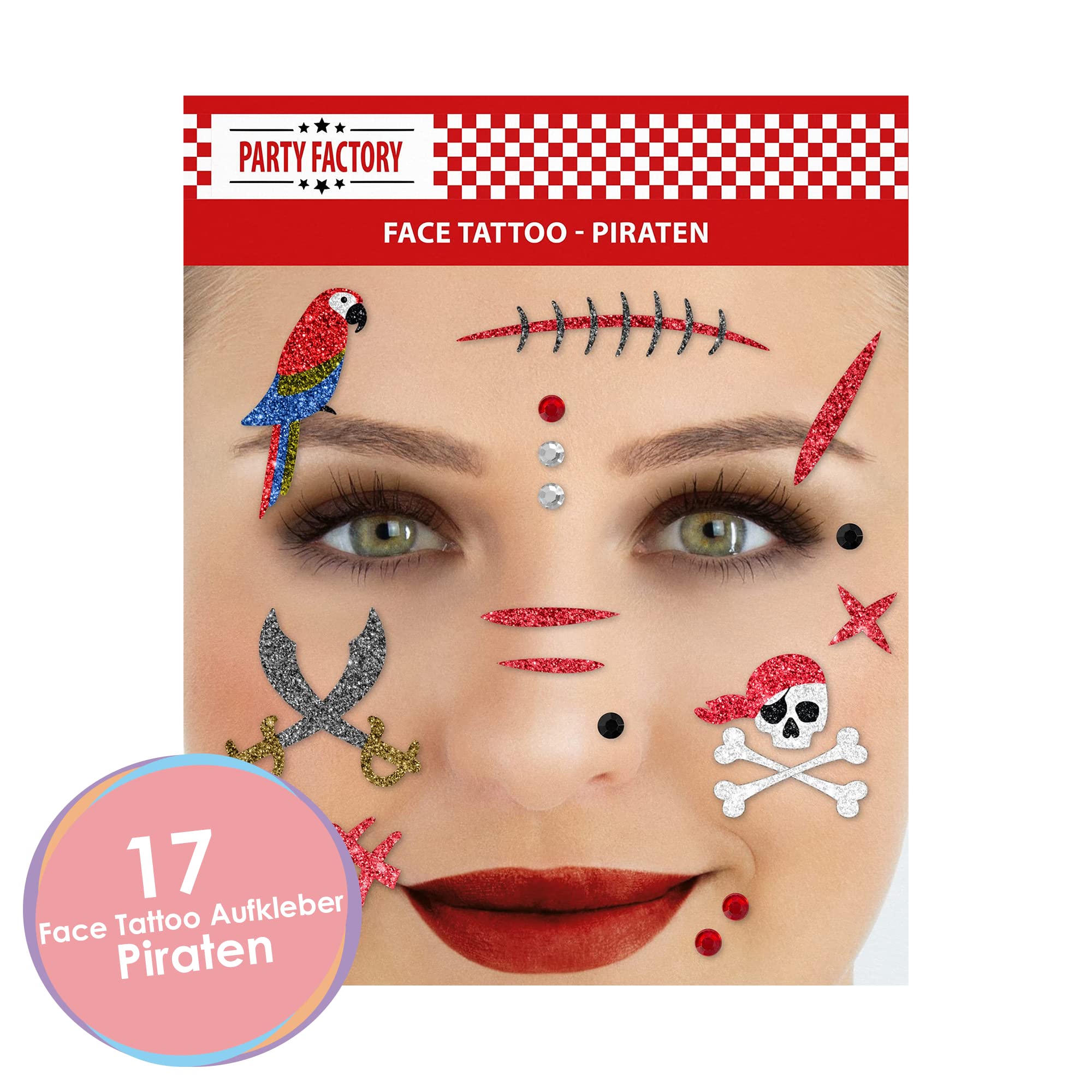 Glitter Face Tattoo - Piraten 2