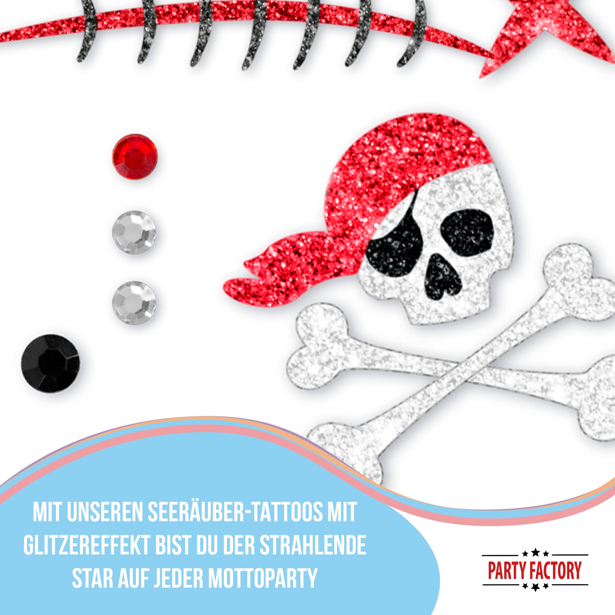 Glitter Face Tattoo - Piraten 5