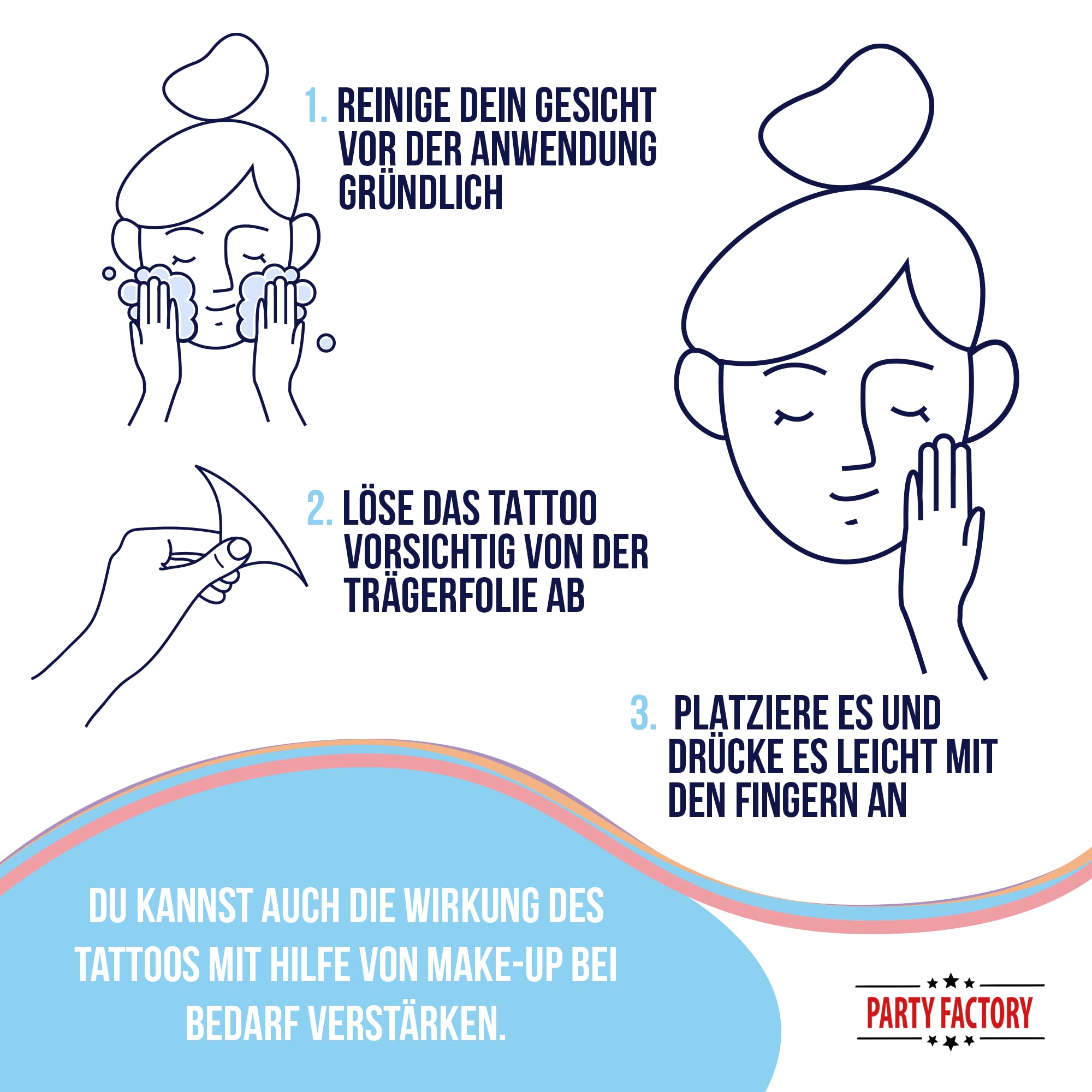 Glitter Face Tattoo - Flower Power 6
