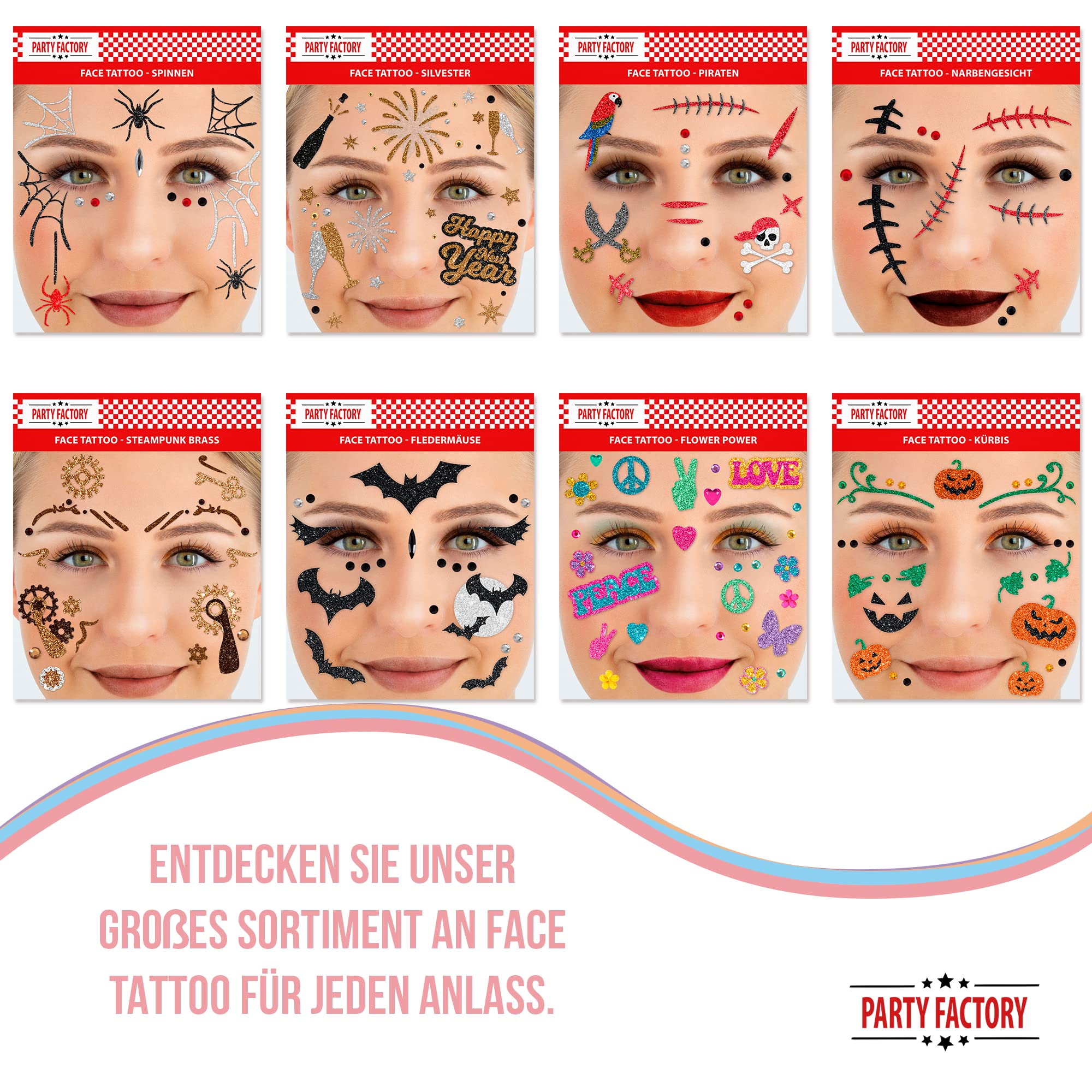 Glitter Face Tattoo - Flower Power 7