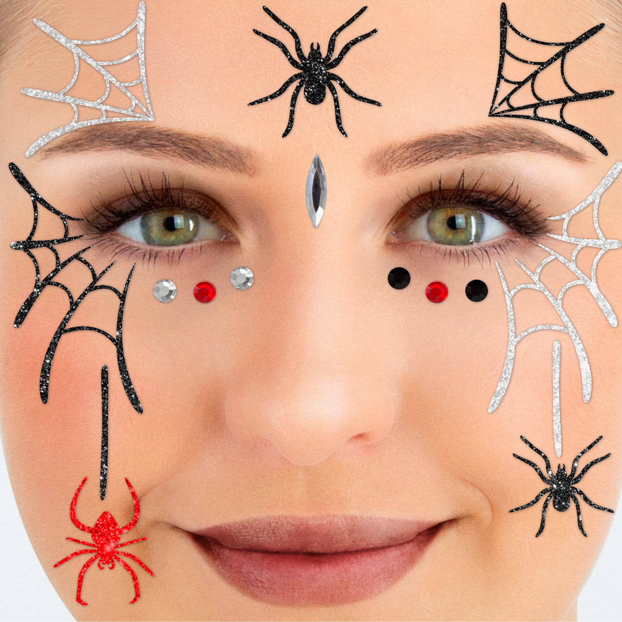 Glitter Face Tattoo - Spinnen