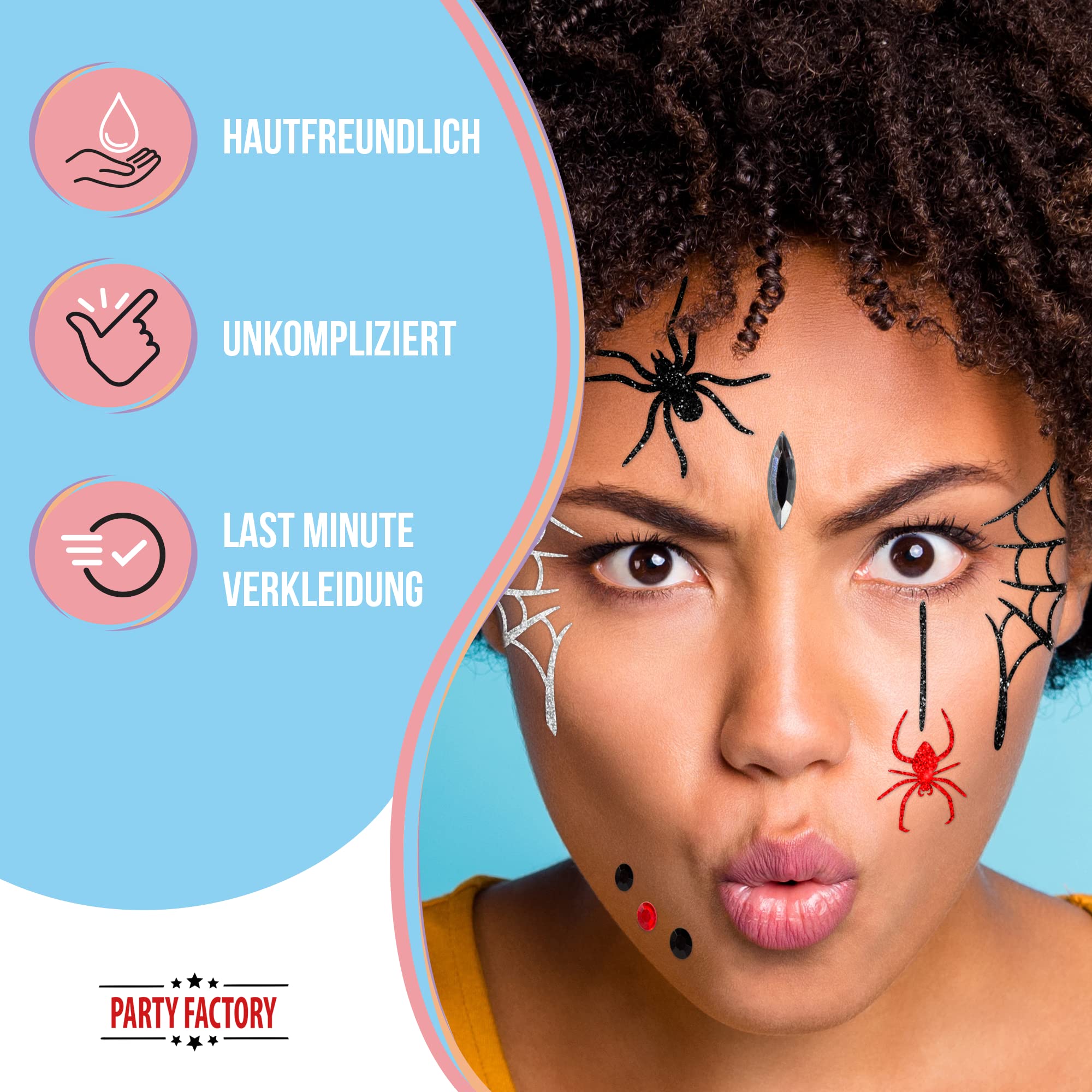 Glitter Face Tattoo - Spinnen 4