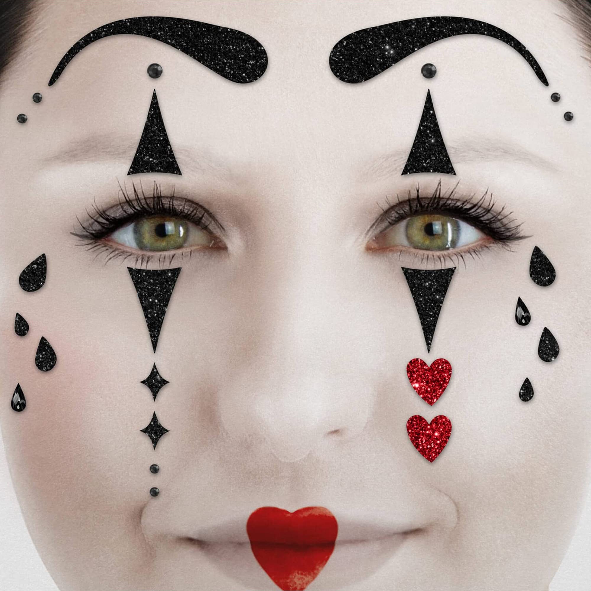 Glitter Face Tattoo - Harlequin