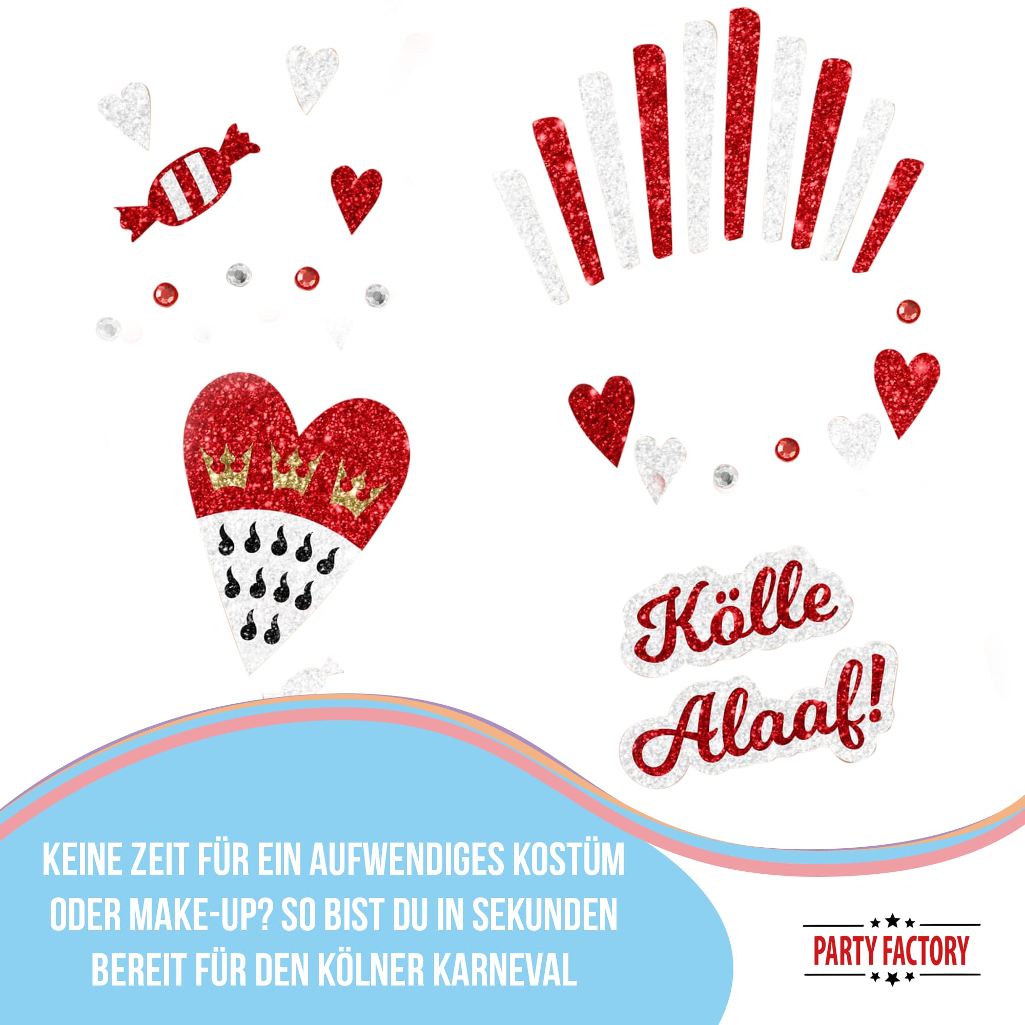 Glitter Face Tattoo - Kölle Alaaf! 3