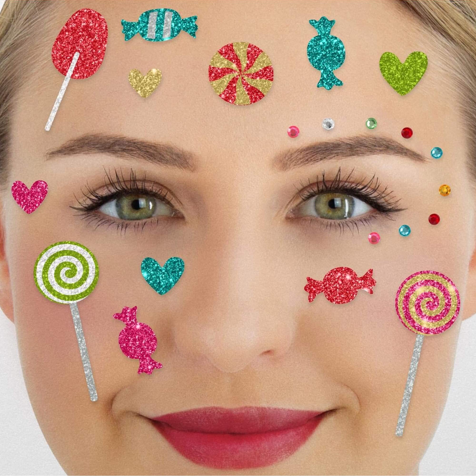 Glitter Face Tattoo - Candy Party