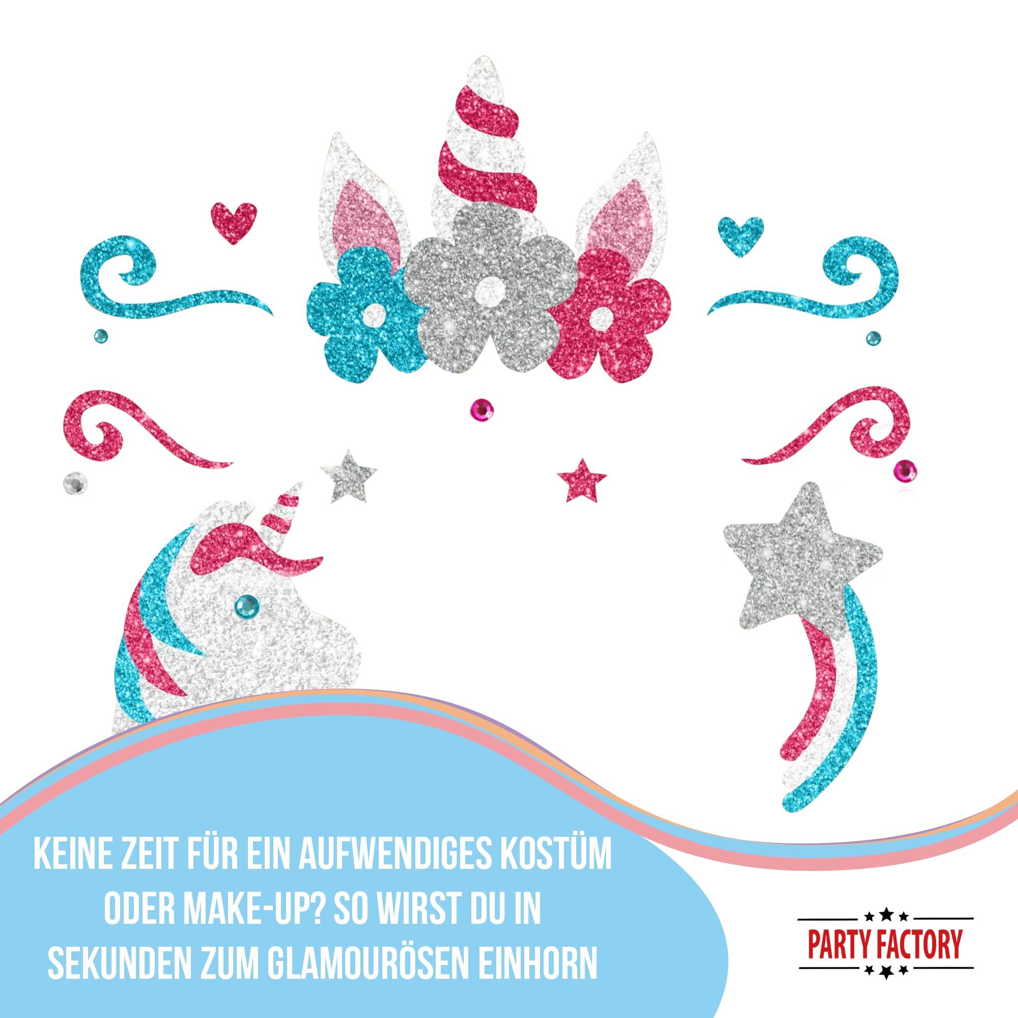 Glitter Face Tattoo - Einhorn 3