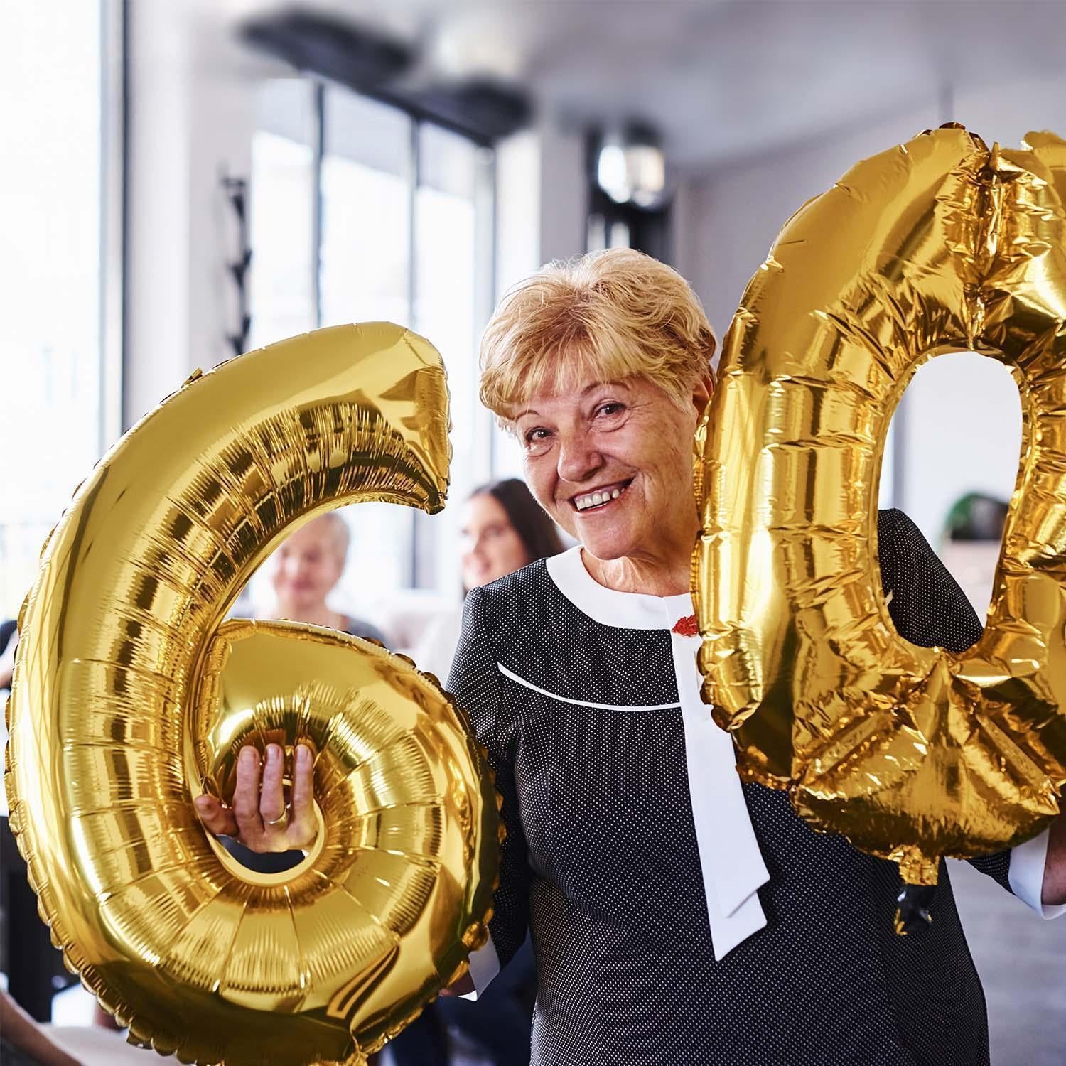 Folienballons Zahlenballon in Gold 100 cm Zahl 0-9 glänzend 5