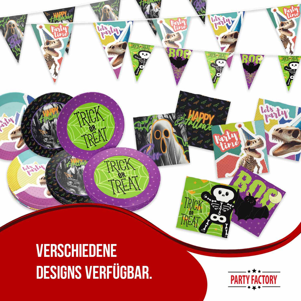Halloween Wednesday 56-teiliges Party-Set mit 16 Tellern 40 Servietten lila 7