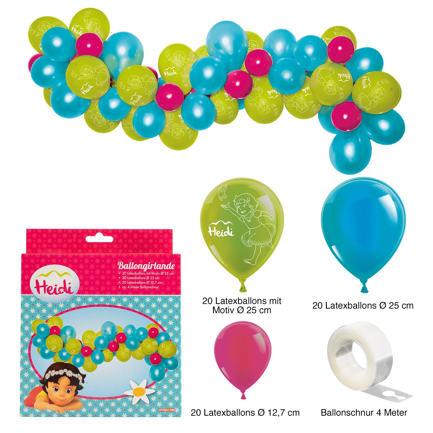 Heidi Ballongirlande Set 60-teilig