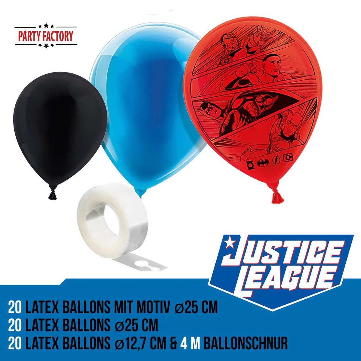 Justice League Ballongirlande Set 60-teilig 4