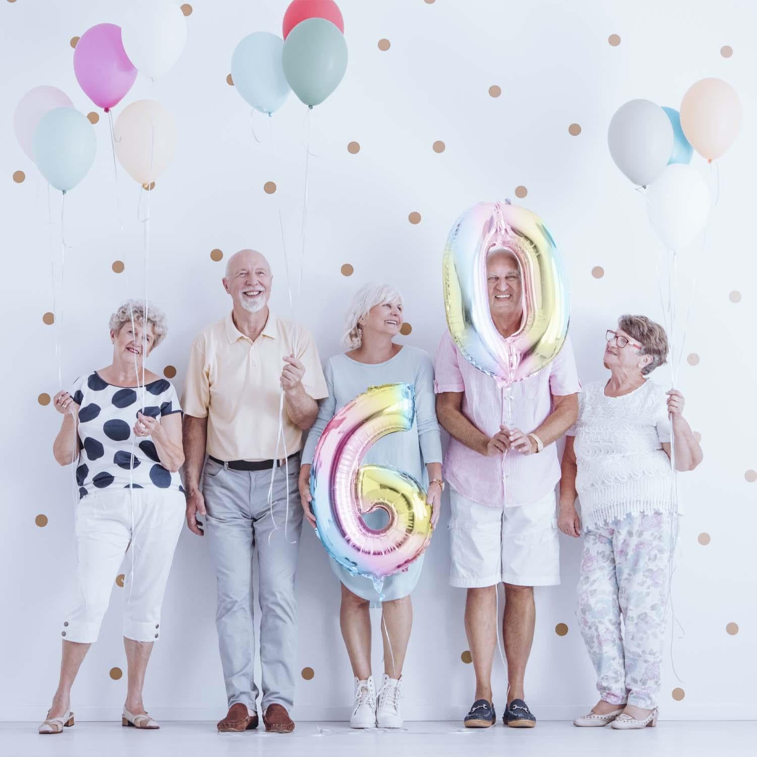 Folienballons Zahlenballon Regenbogen 100 cm Zahl 0 bis 9 glänzend 5