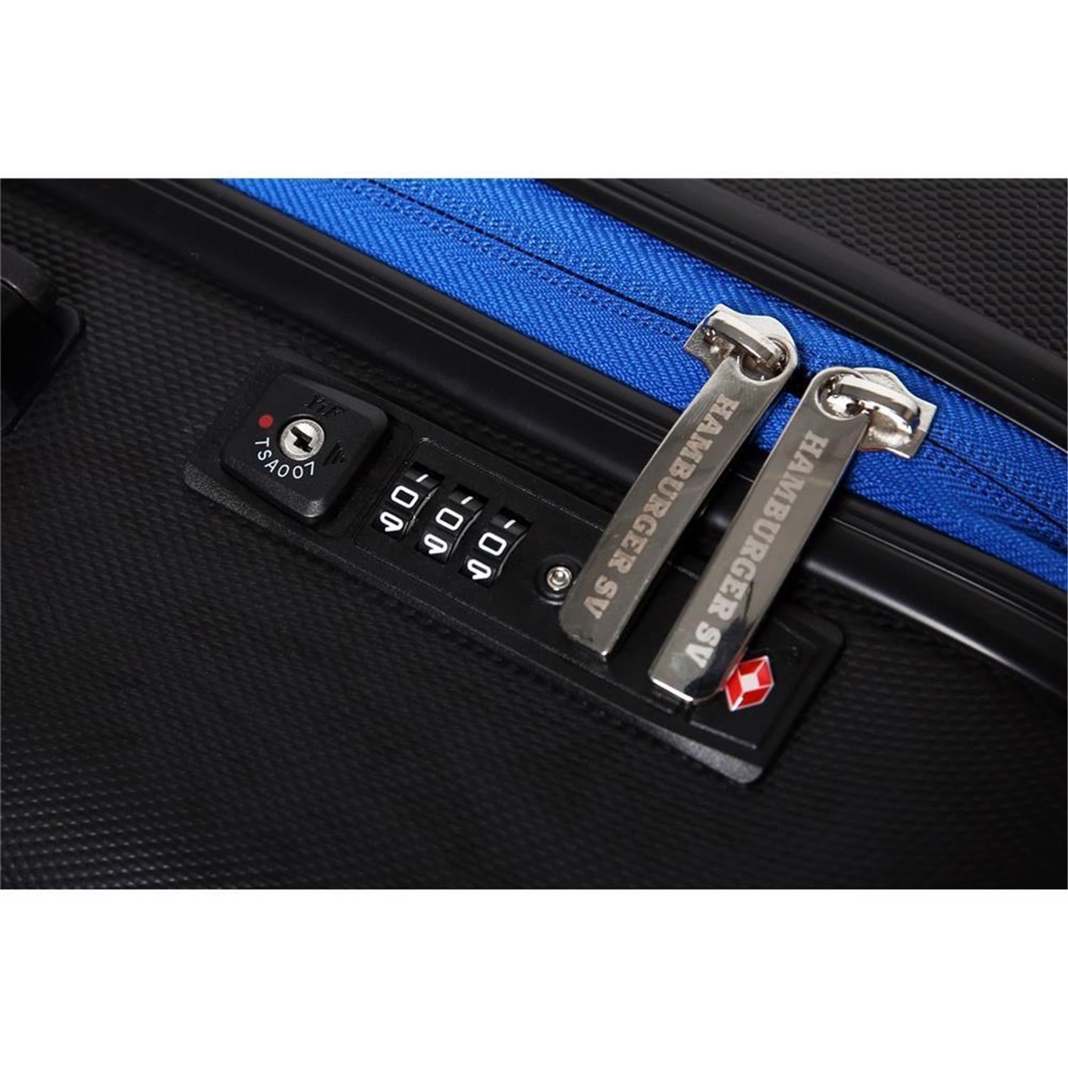 Hamburger SV Reisekoffer 28" schwarz mit TSE Schloss 360° Doppelrollen 8