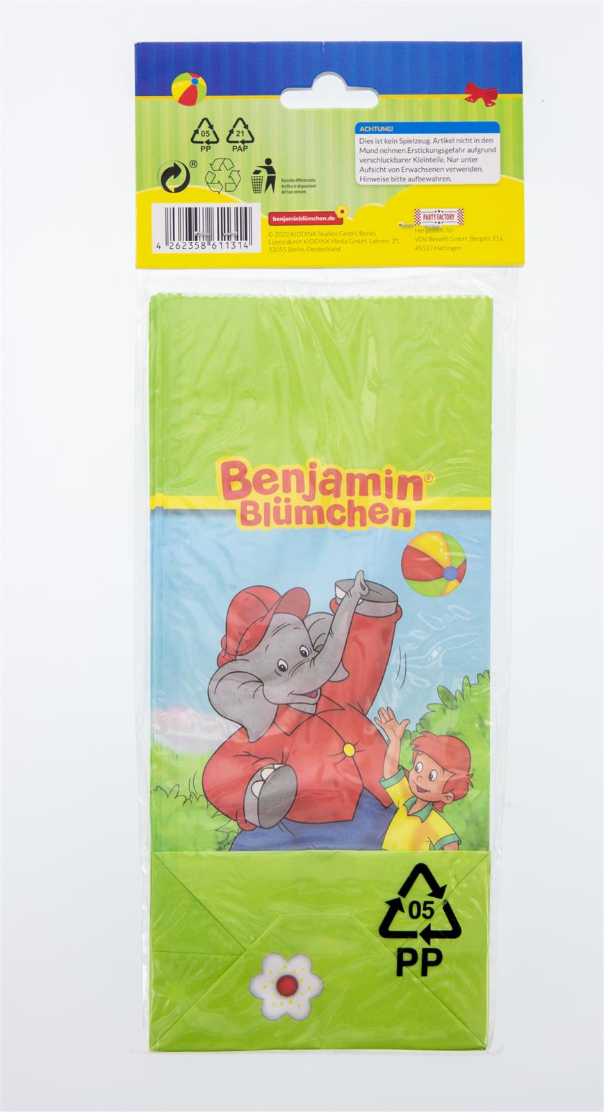 Benjamin Blümchen Party-Tüte Papier inkl. Sticker 10 Stk. 3