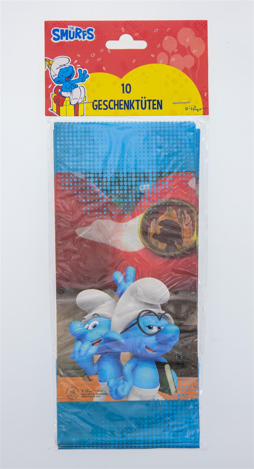 Die Schlümpfe Party-Tüte Geschenktasche Papier inkl. Sticker 10 Stk. 2
