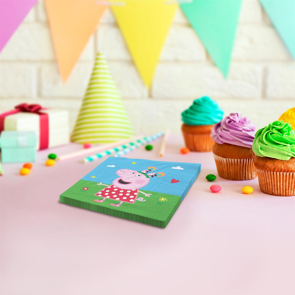 Peppa Pig Servietten 3-lagig 20er-Pack blau gelb 2