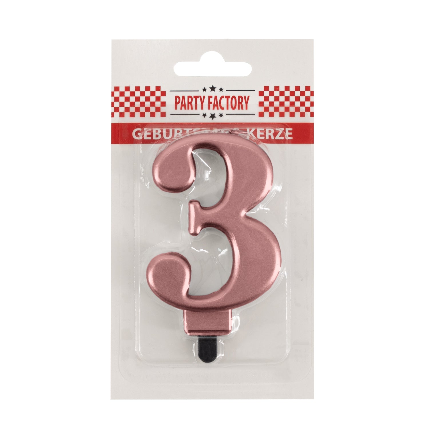 Geburtstags-Kerzen metallic rose Nr. 3 2