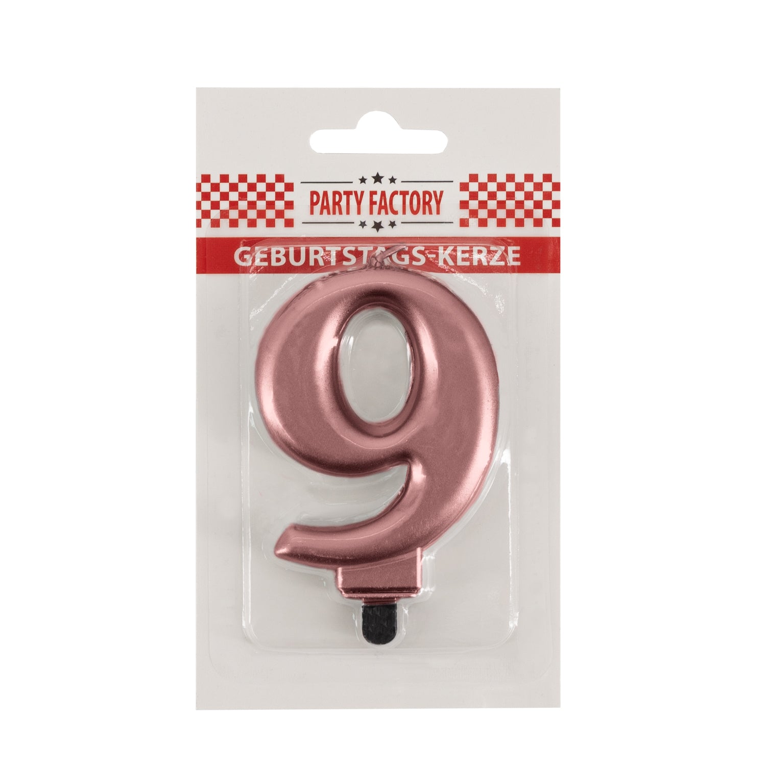 Geburtstags-Kerzen metallic rose Nr. 9 2