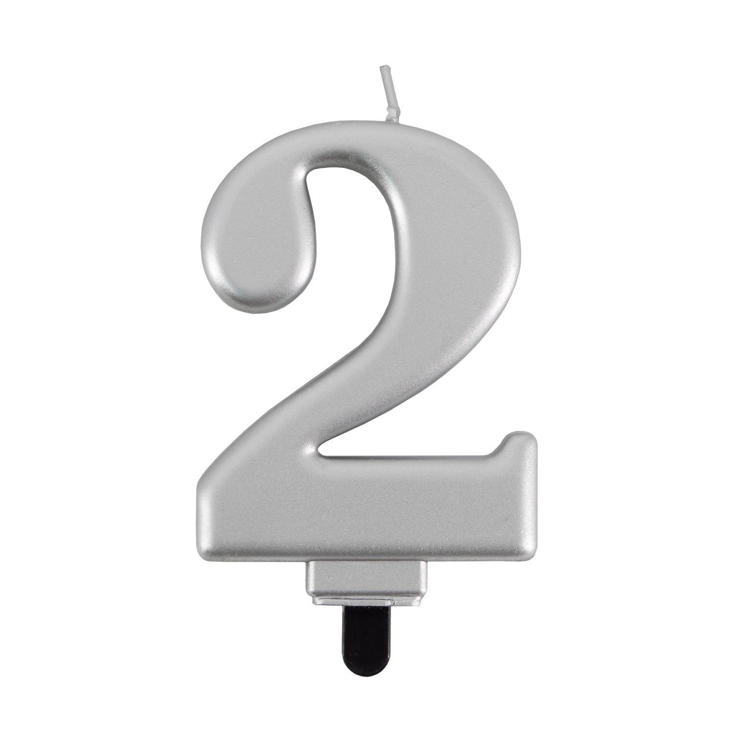 Geburtstags-Kerzen metallic silber Nr. 2