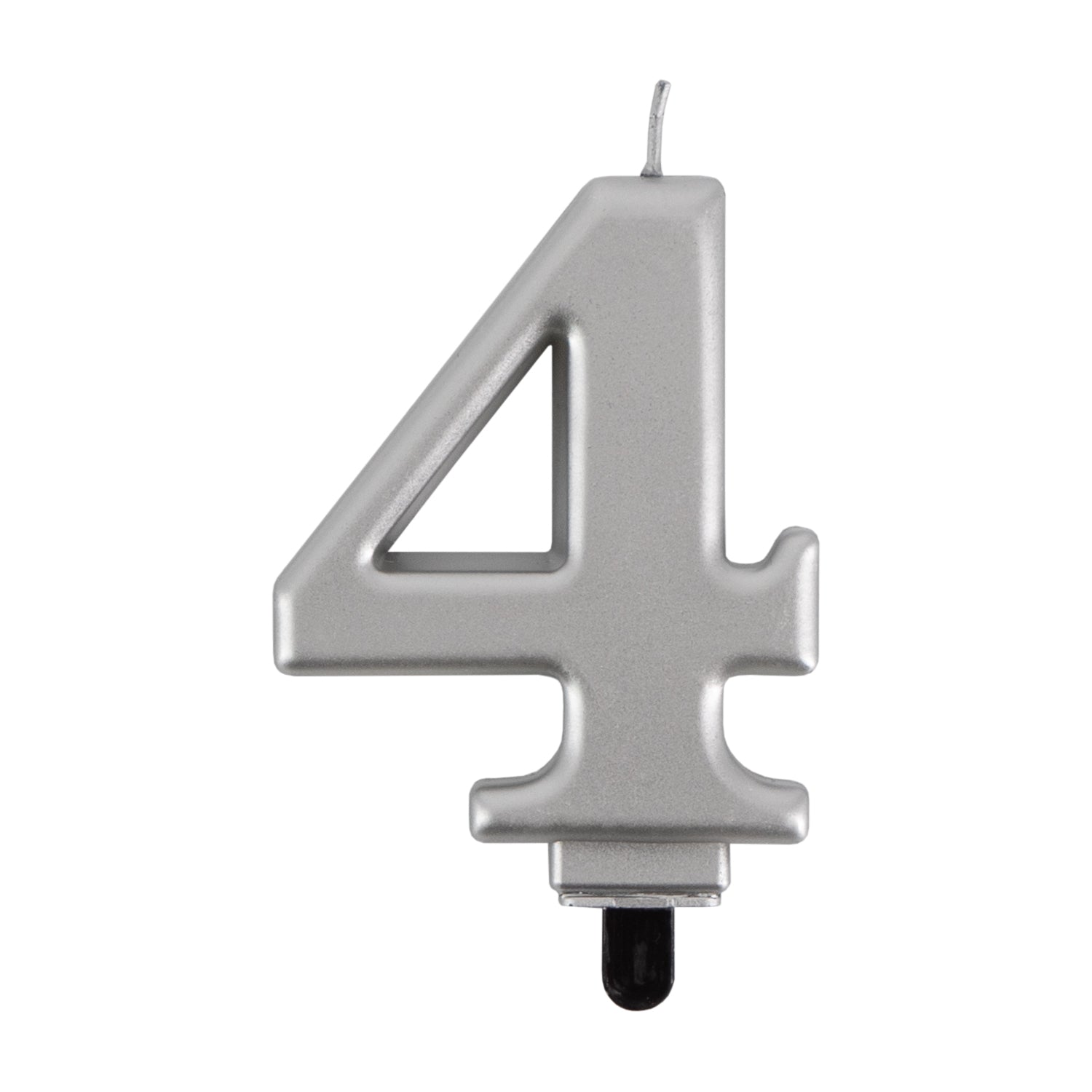 Geburtstags-Kerzen metallic silber Nr. 4