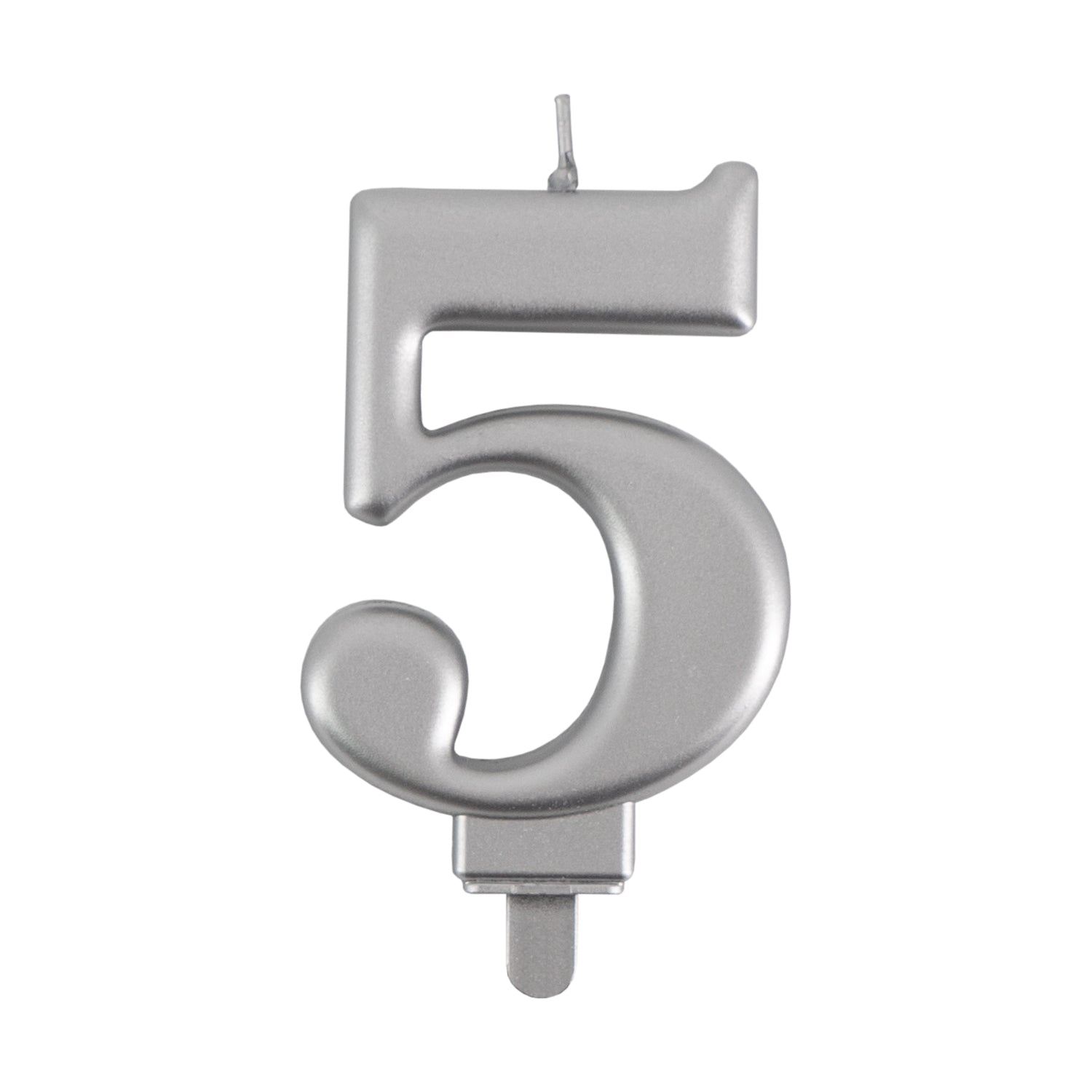 Geburtstags-Kerzen metallic silber Nr. 5