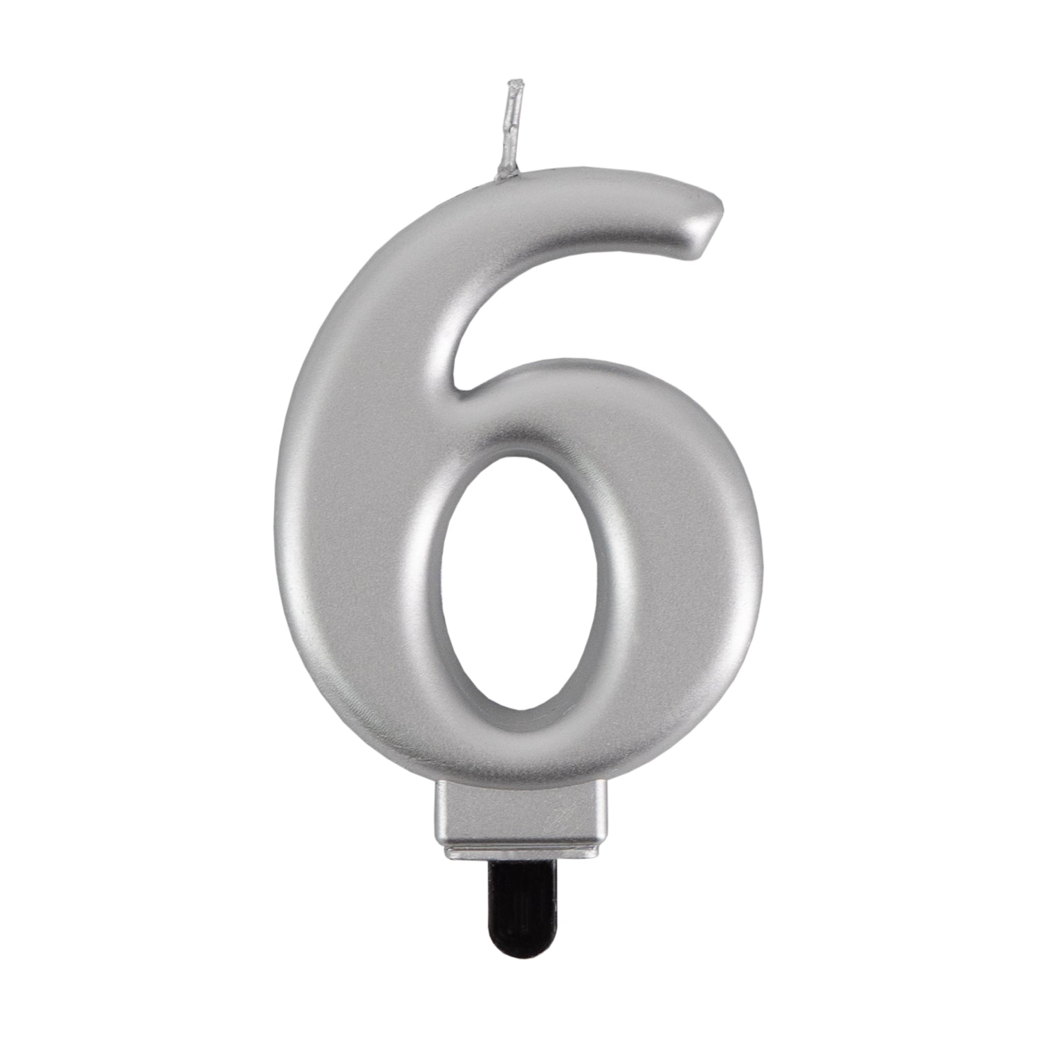 Geburtstags-Kerzen metallic silber Nr. 6