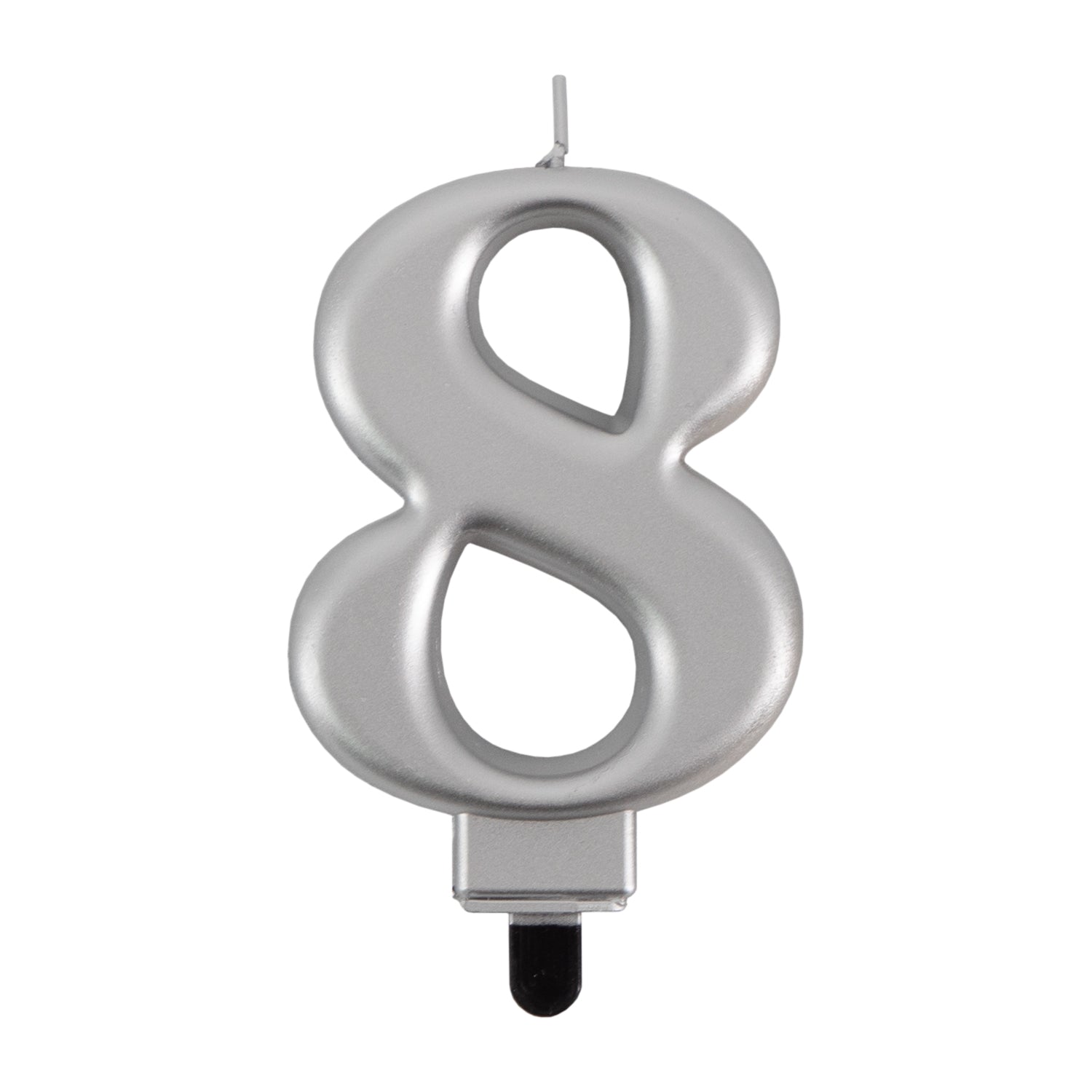 Geburtstags-Kerzen metallic silber Nr. 8