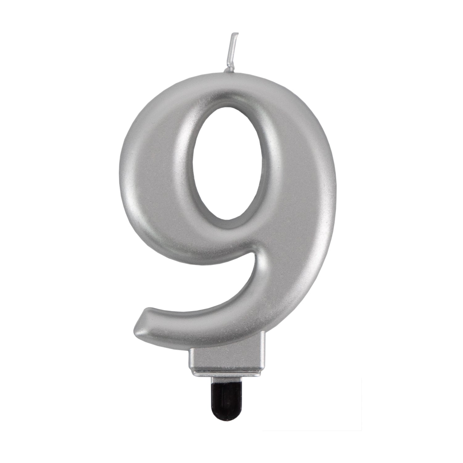 Geburtstags-Kerzen metallic silber Nr. 9