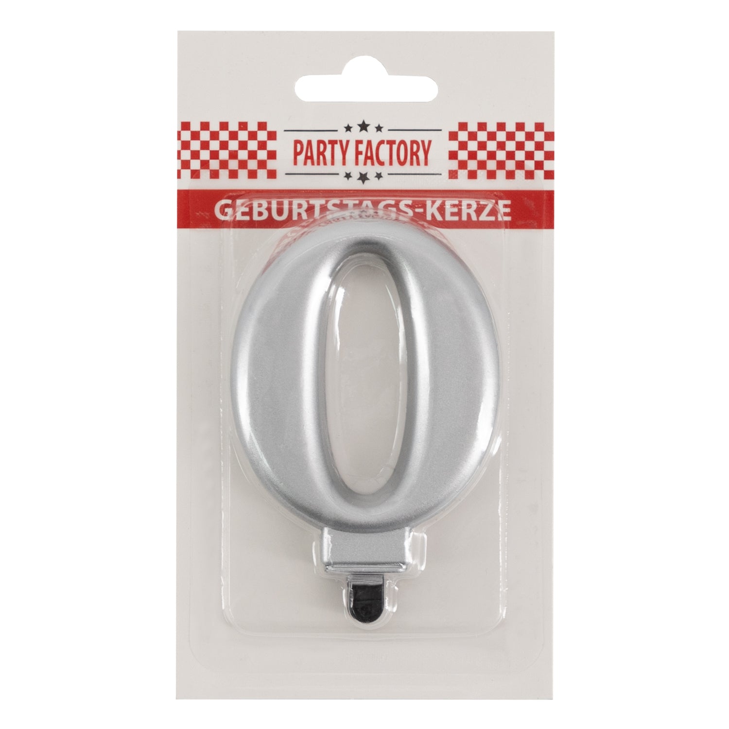 Geburtstags-Kerzen metallic silber Nr. 0 2