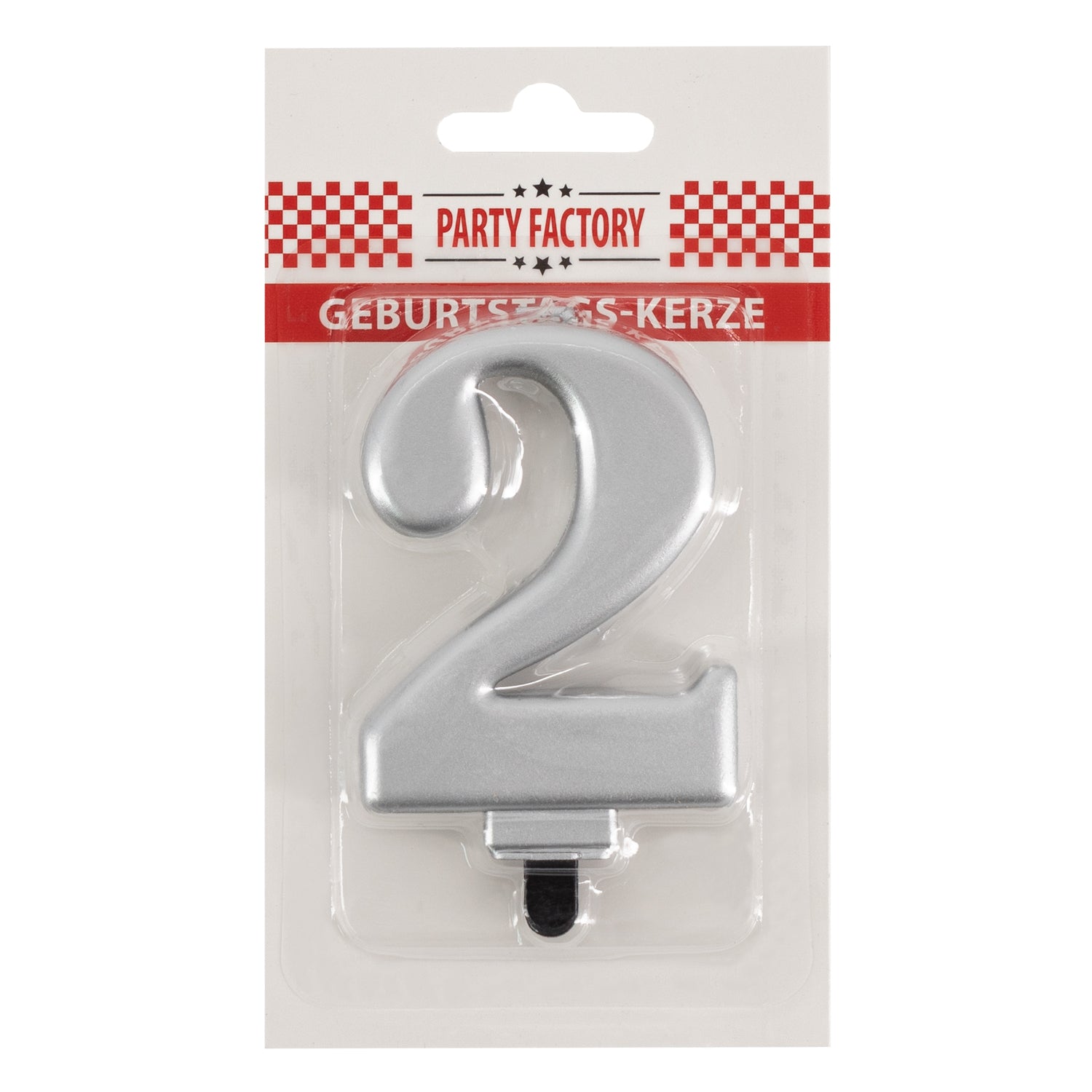 Geburtstags-Kerzen metallic silber Nr. 2 2