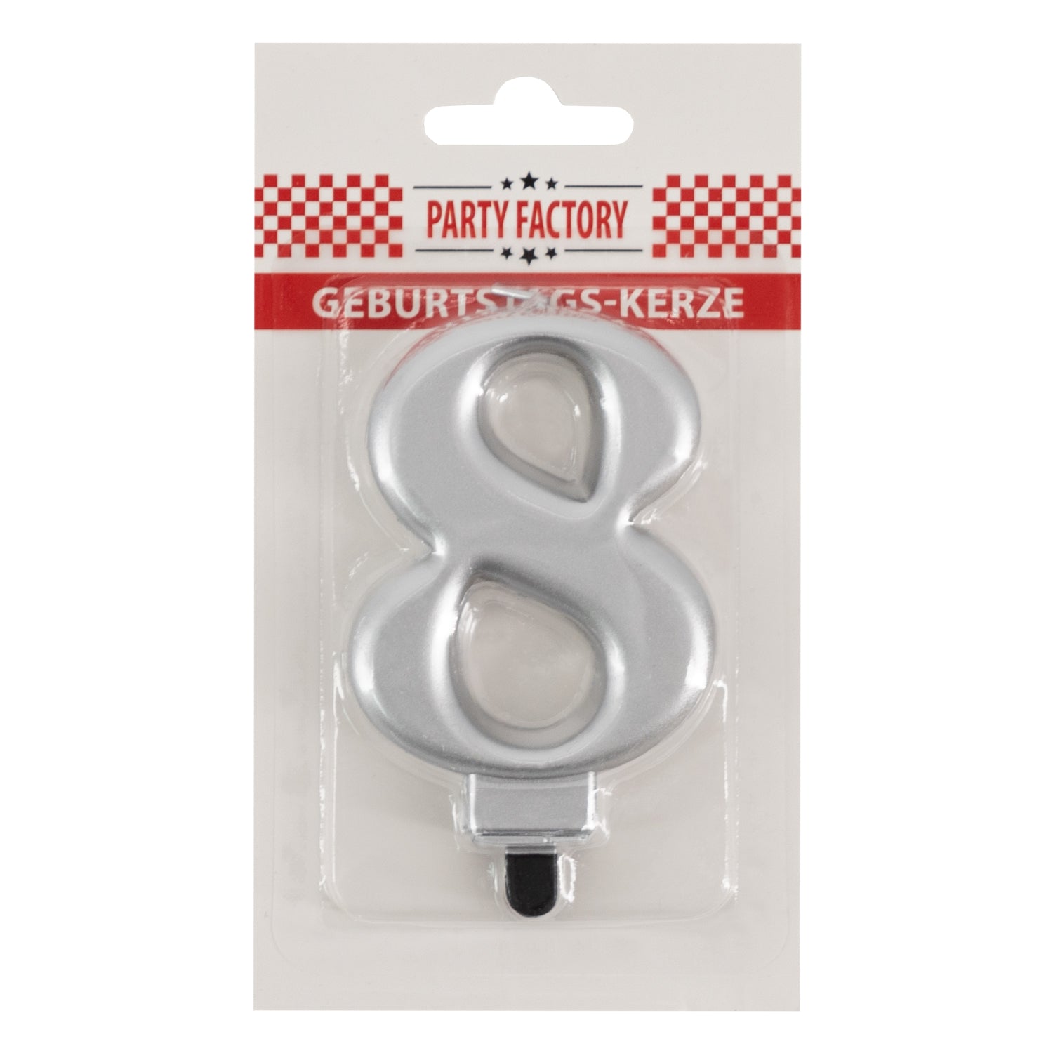 Geburtstags-Kerzen metallic silber Nr. 8 2