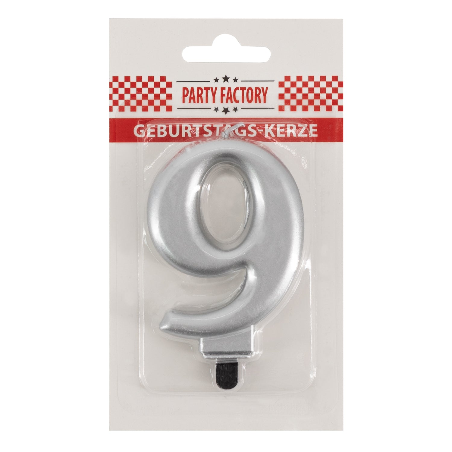 Geburtstags-Kerzen metallic silber Nr. 9 2
