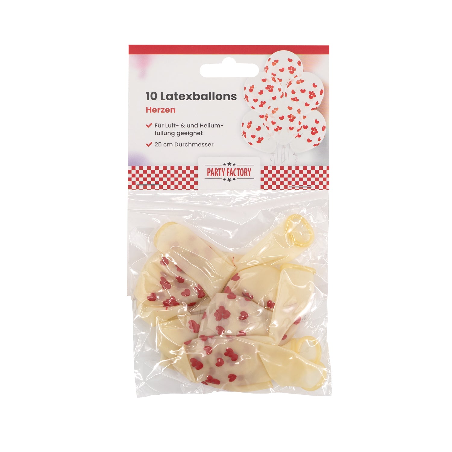 Latexballons 10er Pack Hearts Red