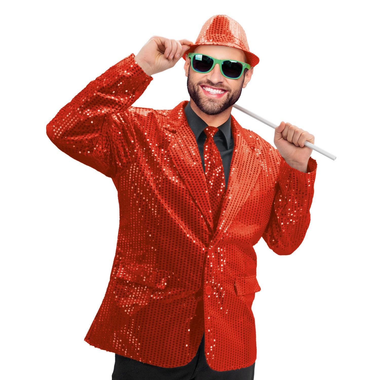 Pailletten Frack Herren - Rot 3