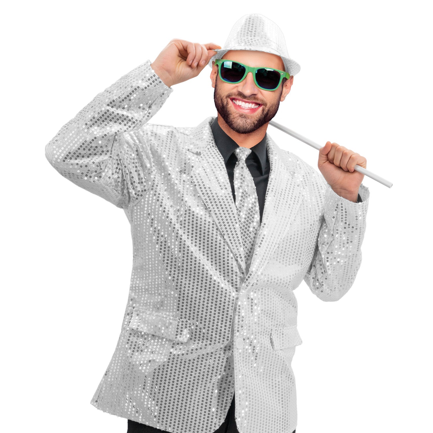 Pailletten Frack Herren - Silber
