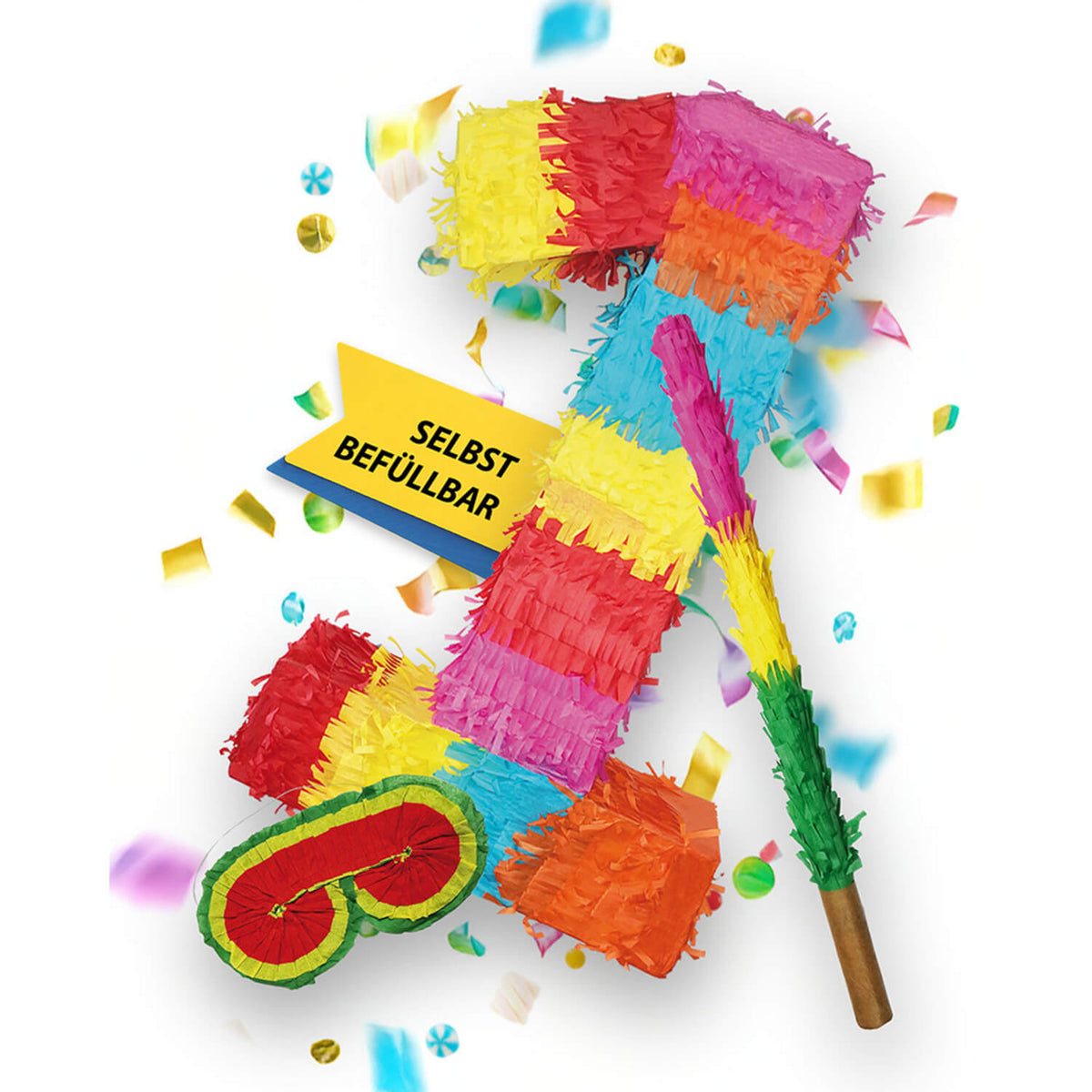 Pinata 1 Stab und Maske Geburtstag Dekoration