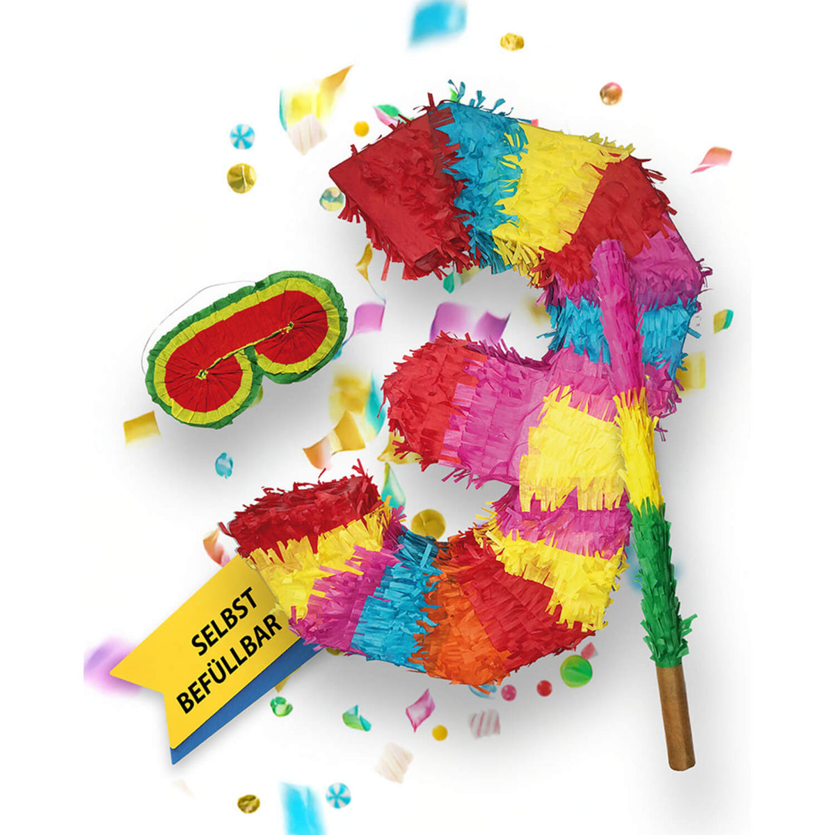 Pinata 3 Stab und Maske Geburtstag Dekoration