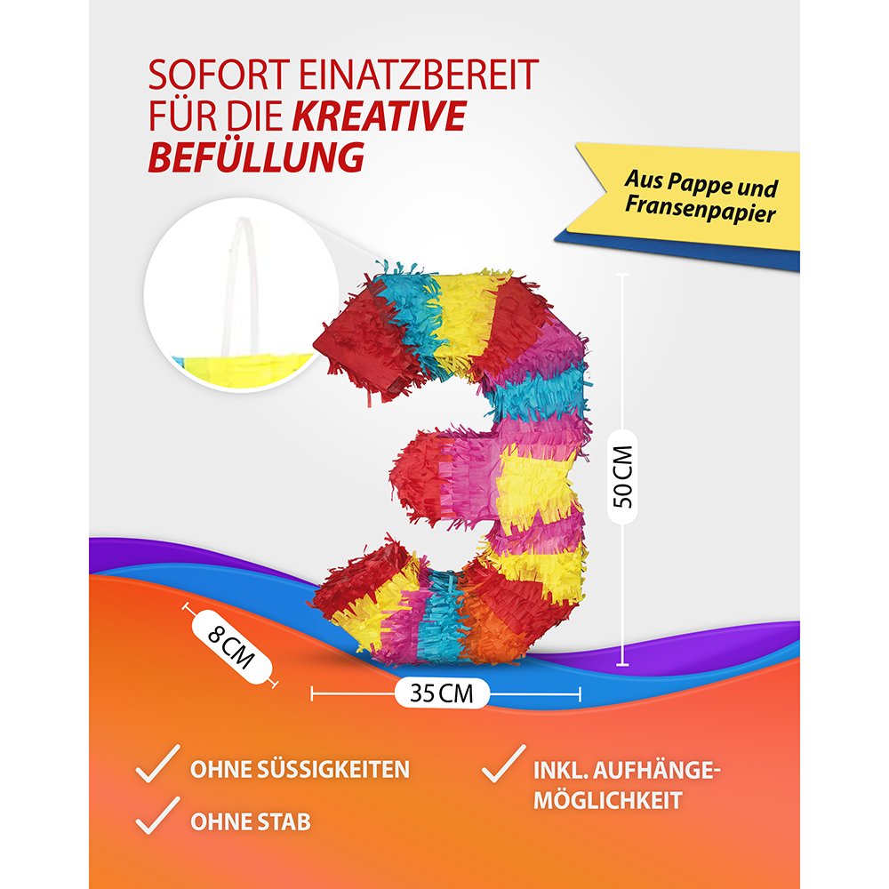 Piñata Zahl 3 4
