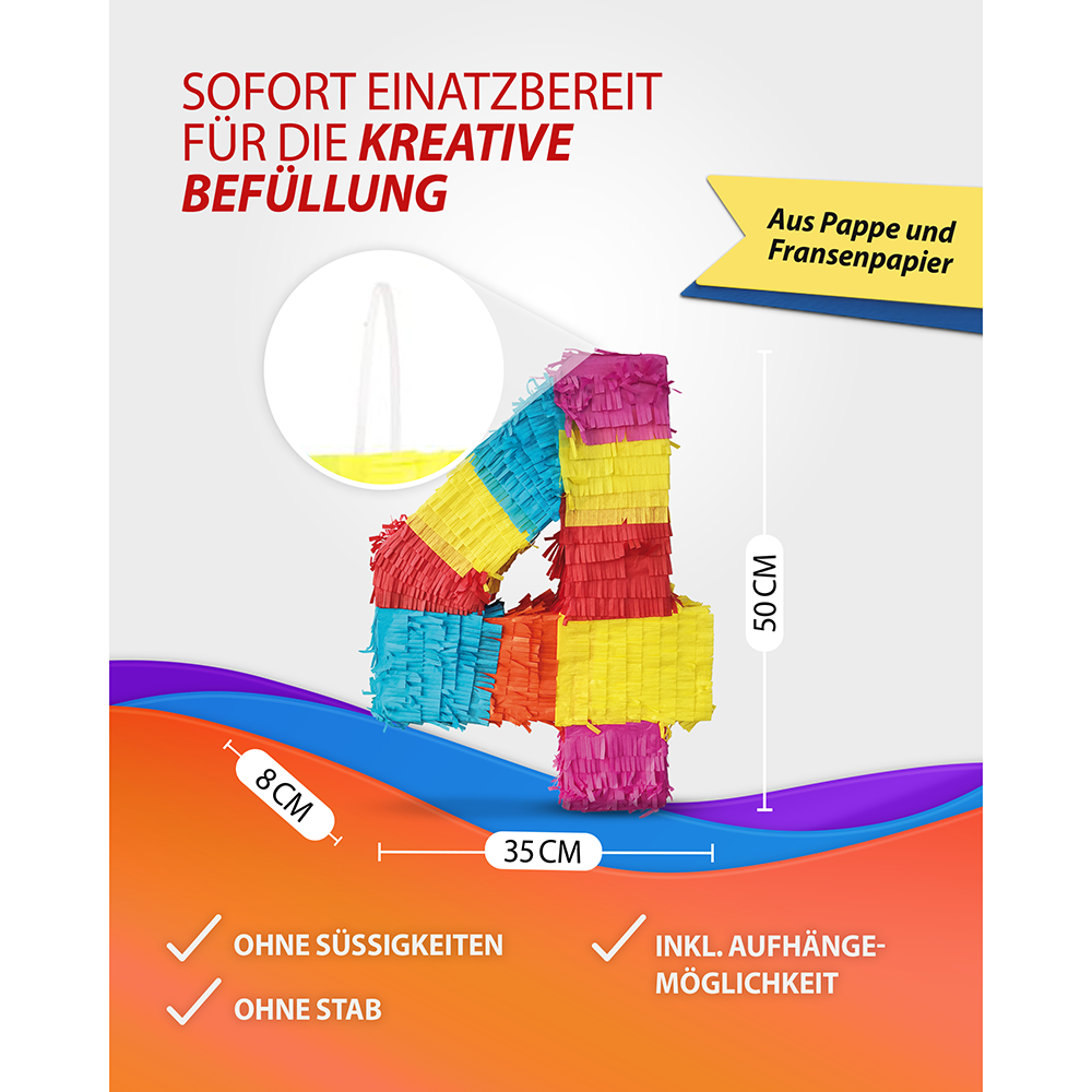 Piñata Zahl 4 4