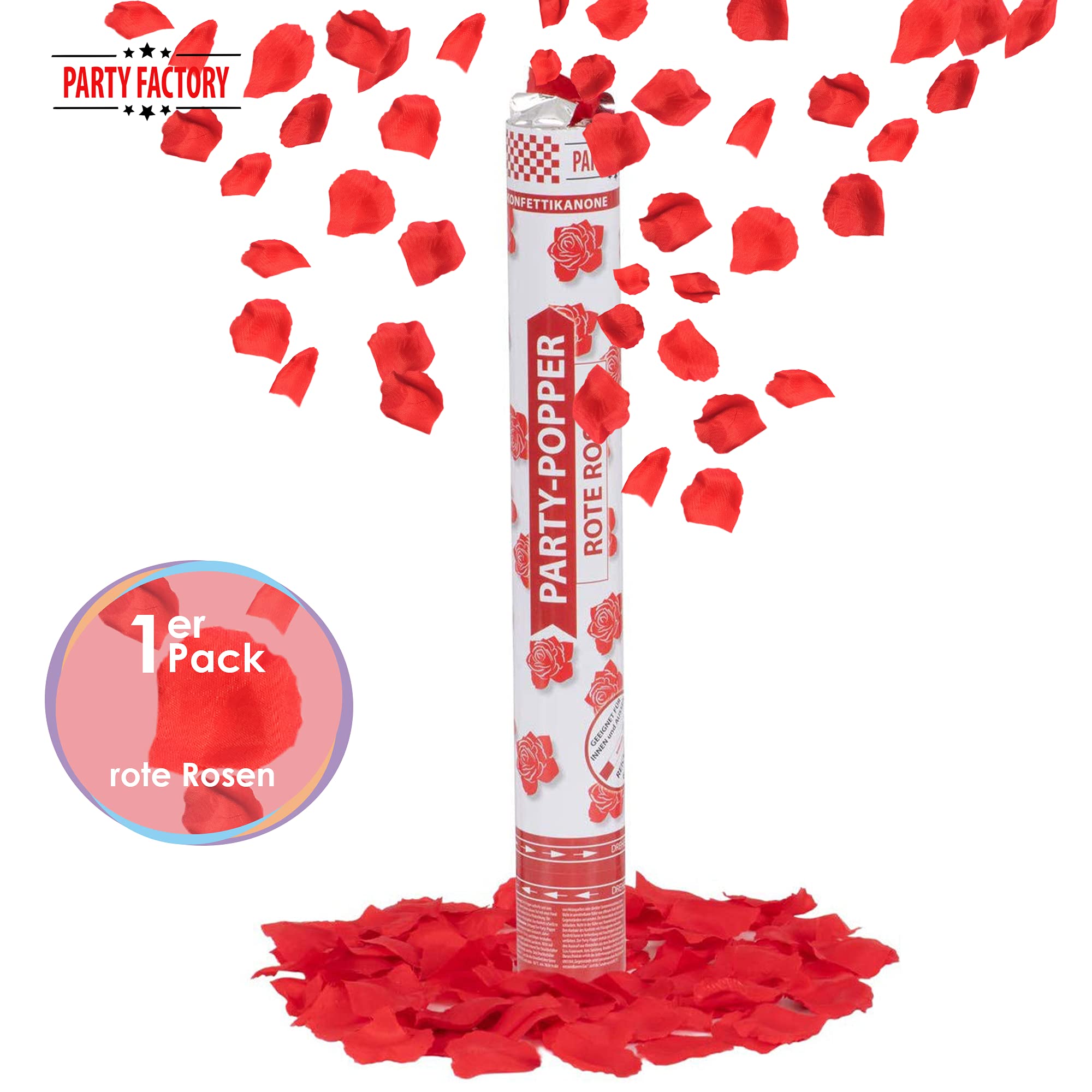 Party Popper 40cm Rote Rosen 4