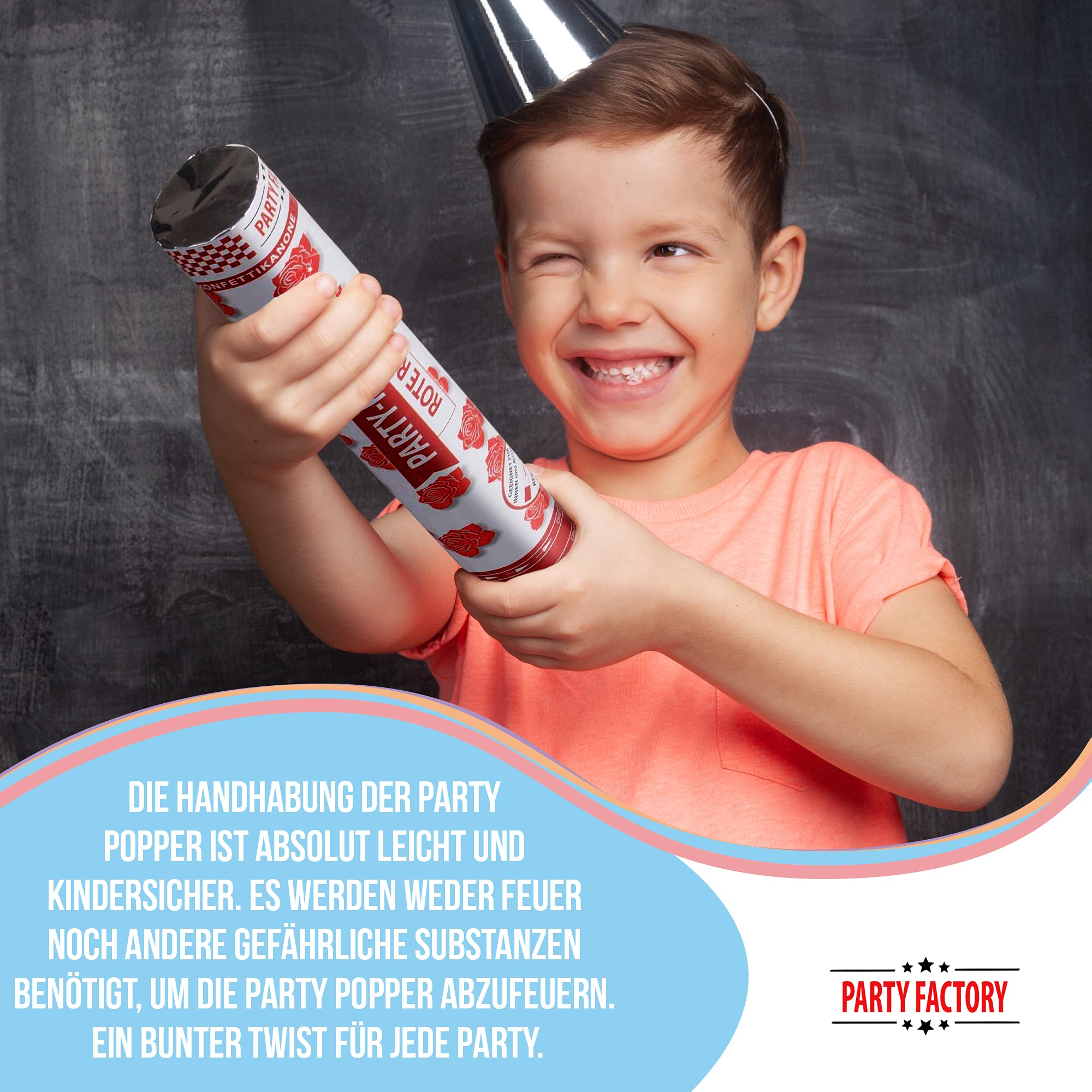 Party Popper 40cm Rote Rosen 5