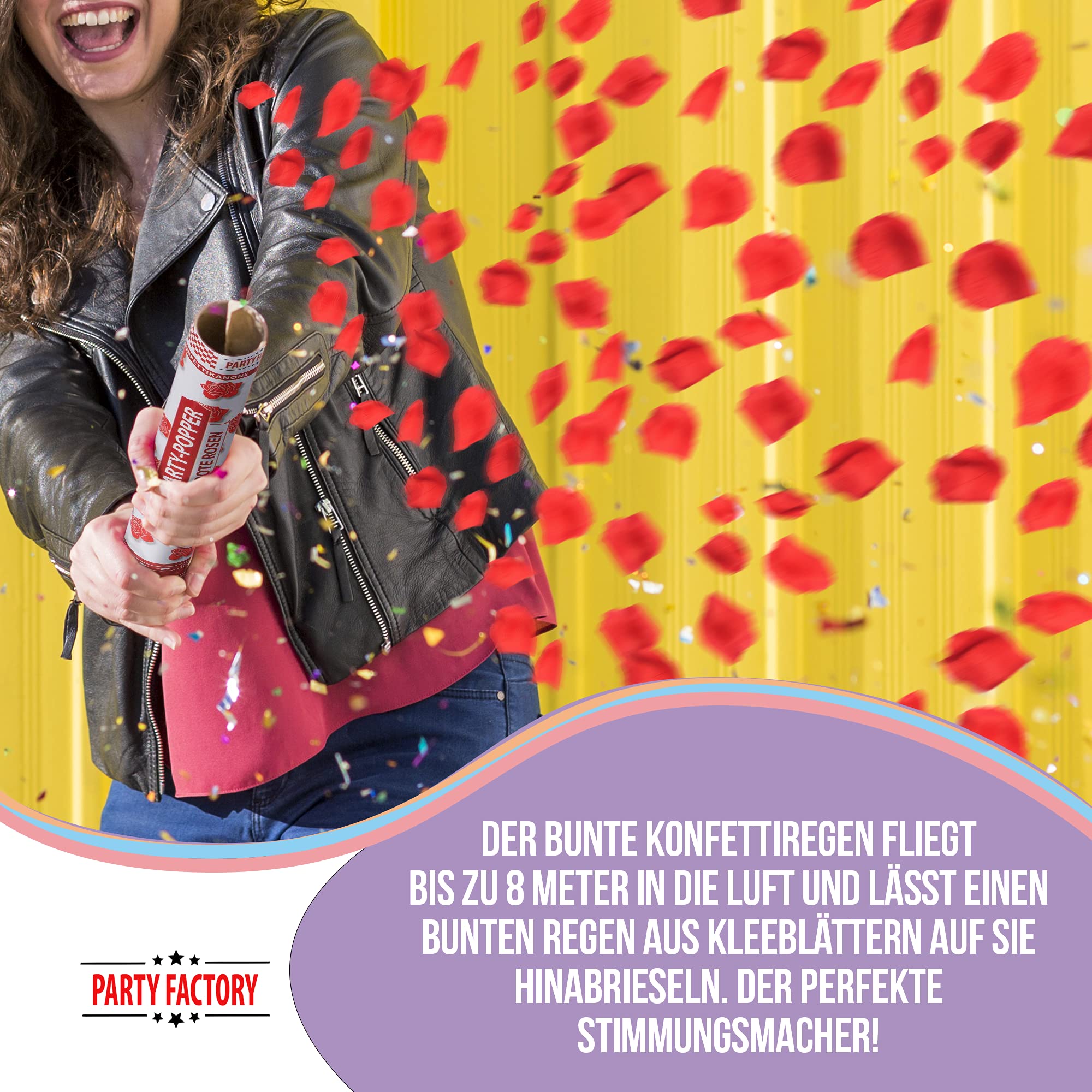 Party Popper 40cm Rote Rosen 7