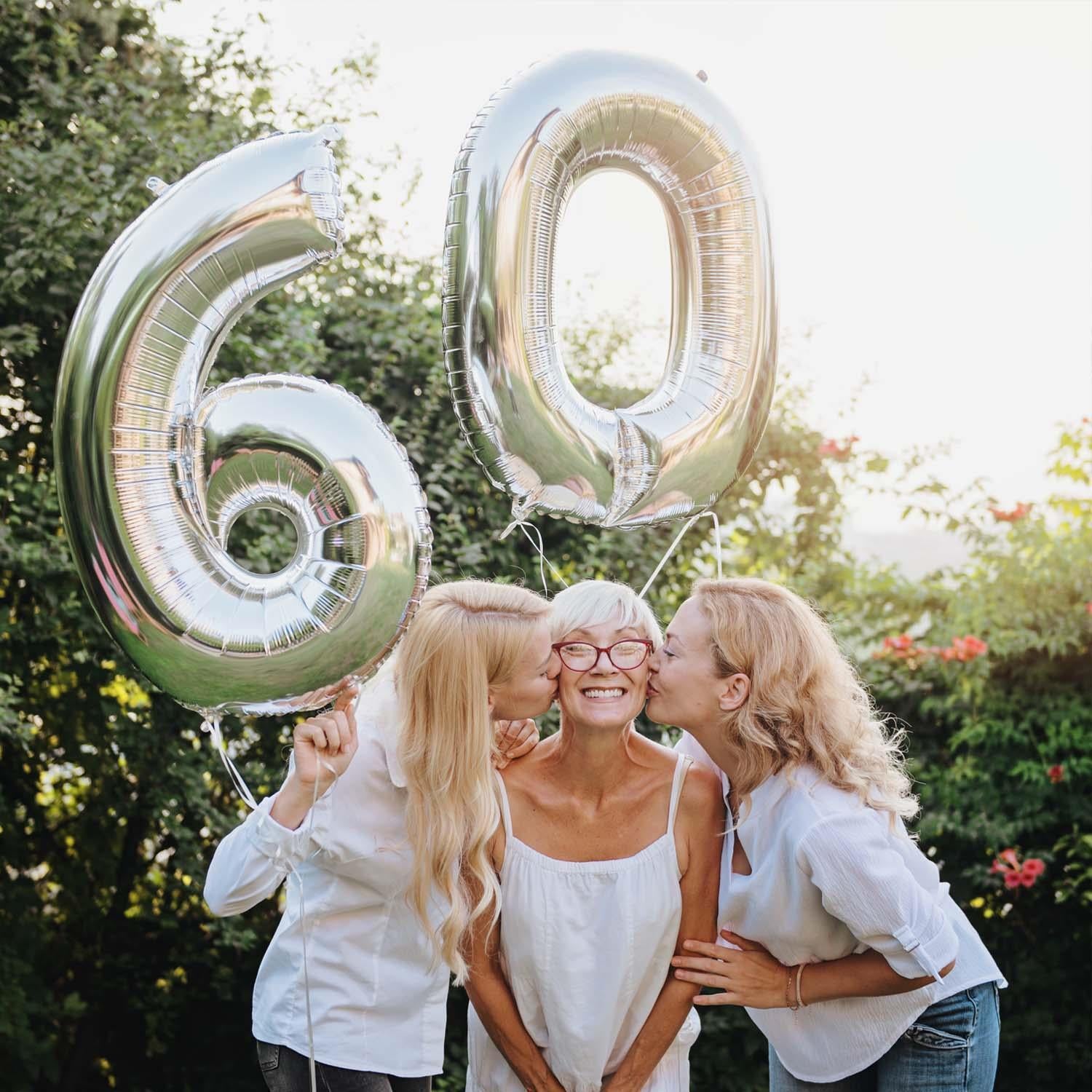 Folienballons Zahlenballon in Silber 100 cm Zahl 0 bis 9 glänzend 6