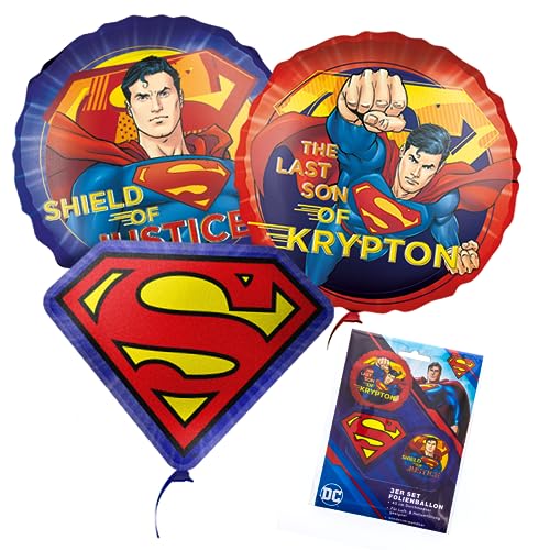 Superman 3er-Set Folienballons Ø45 cm
