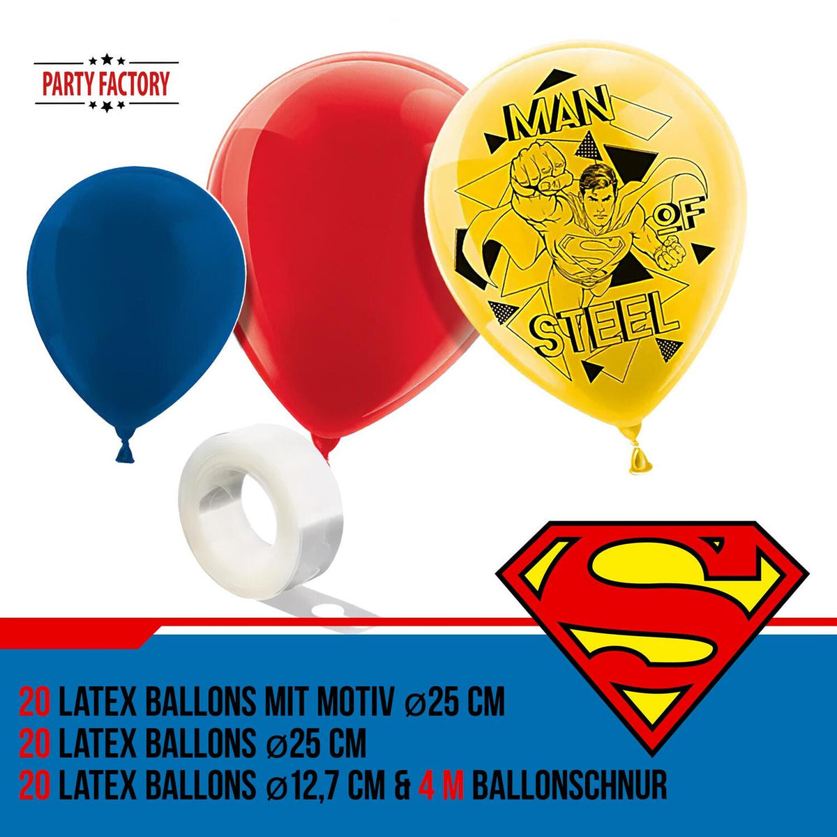 Superman Ballongirlande Set 60-teilig 4