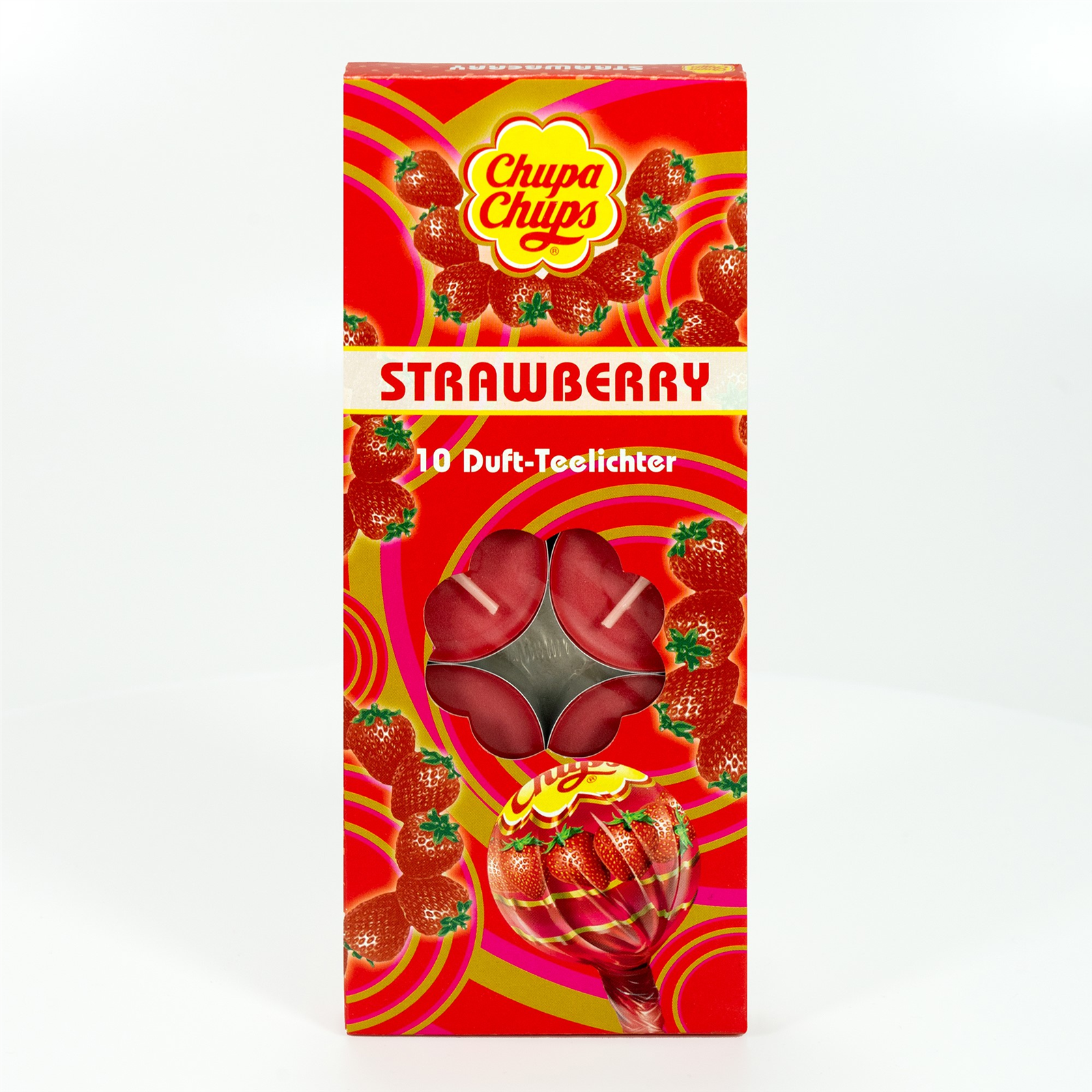4er Set Chupa Chups Teelichter Strawberry, Cola, Cherry, Strawberry Cream 5