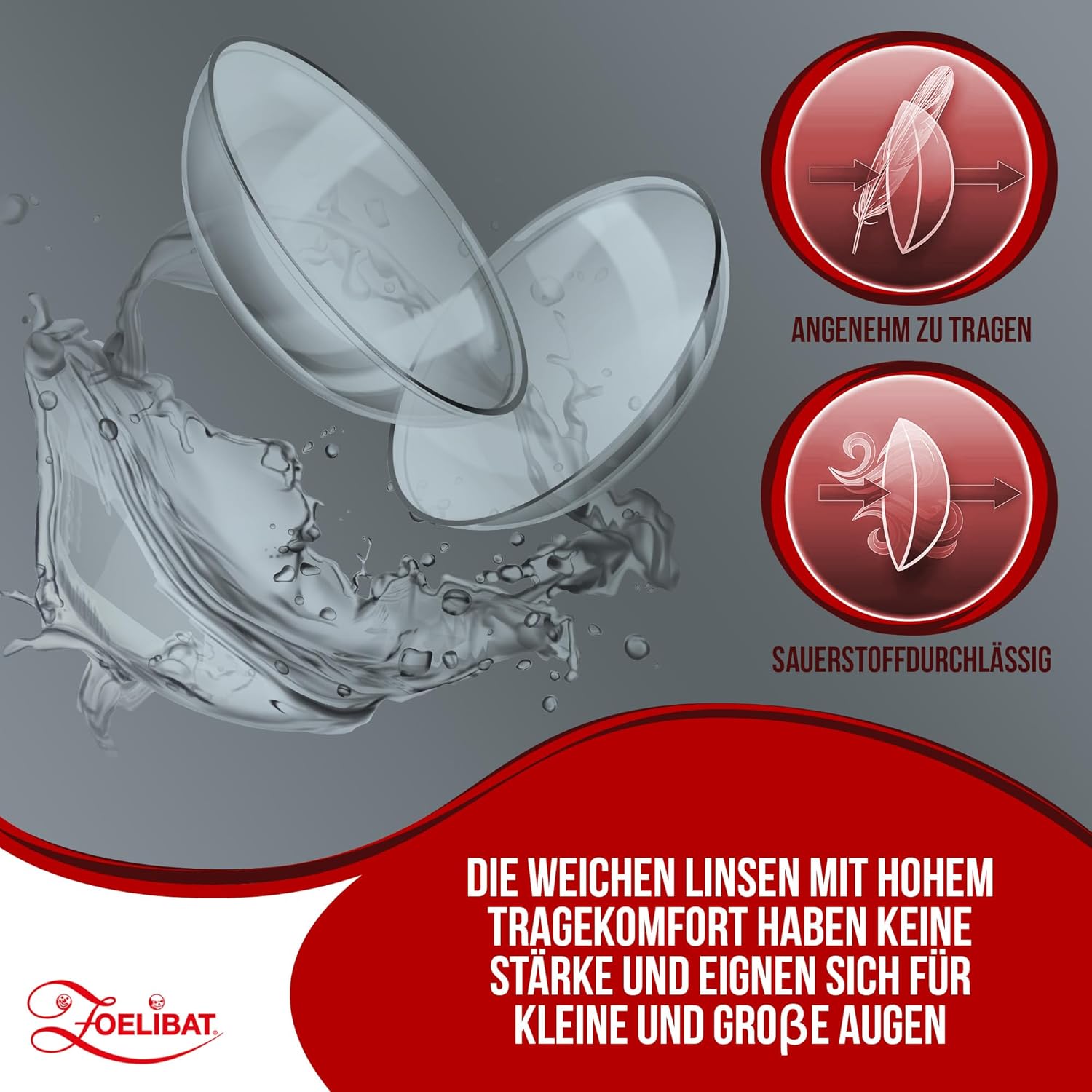 Zoelibat Eyecatcher Wochen-Kontaktlinsen Electro Red 5