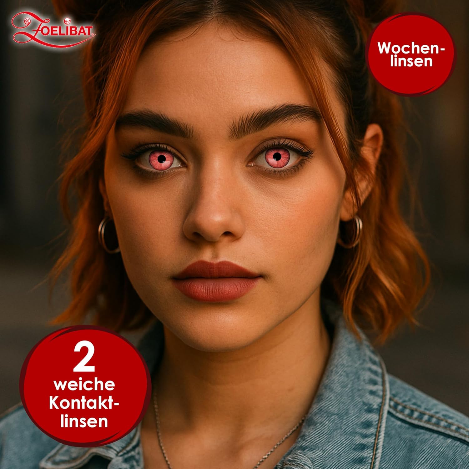 Zoelibat Eyecatcher Wochen-Kontaktlinsen Electro Red 8